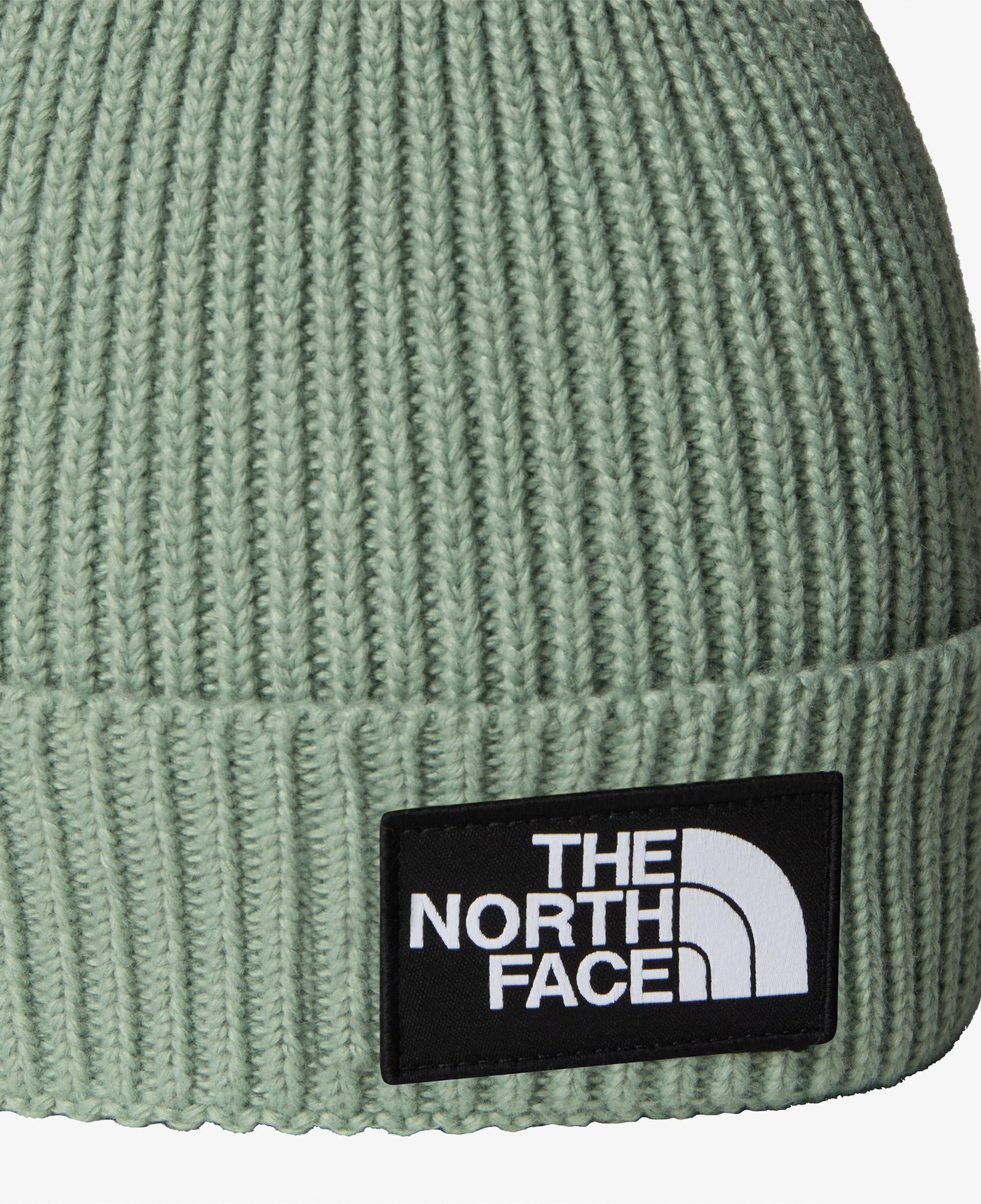 The North Face Logo Box Cuffed Yeşil Bere