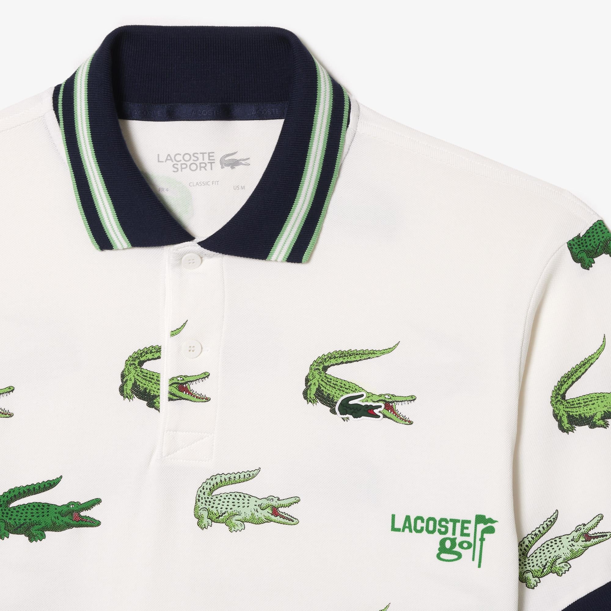 SPORT Erkek Classic Fit Baskılı Beyaz Polo