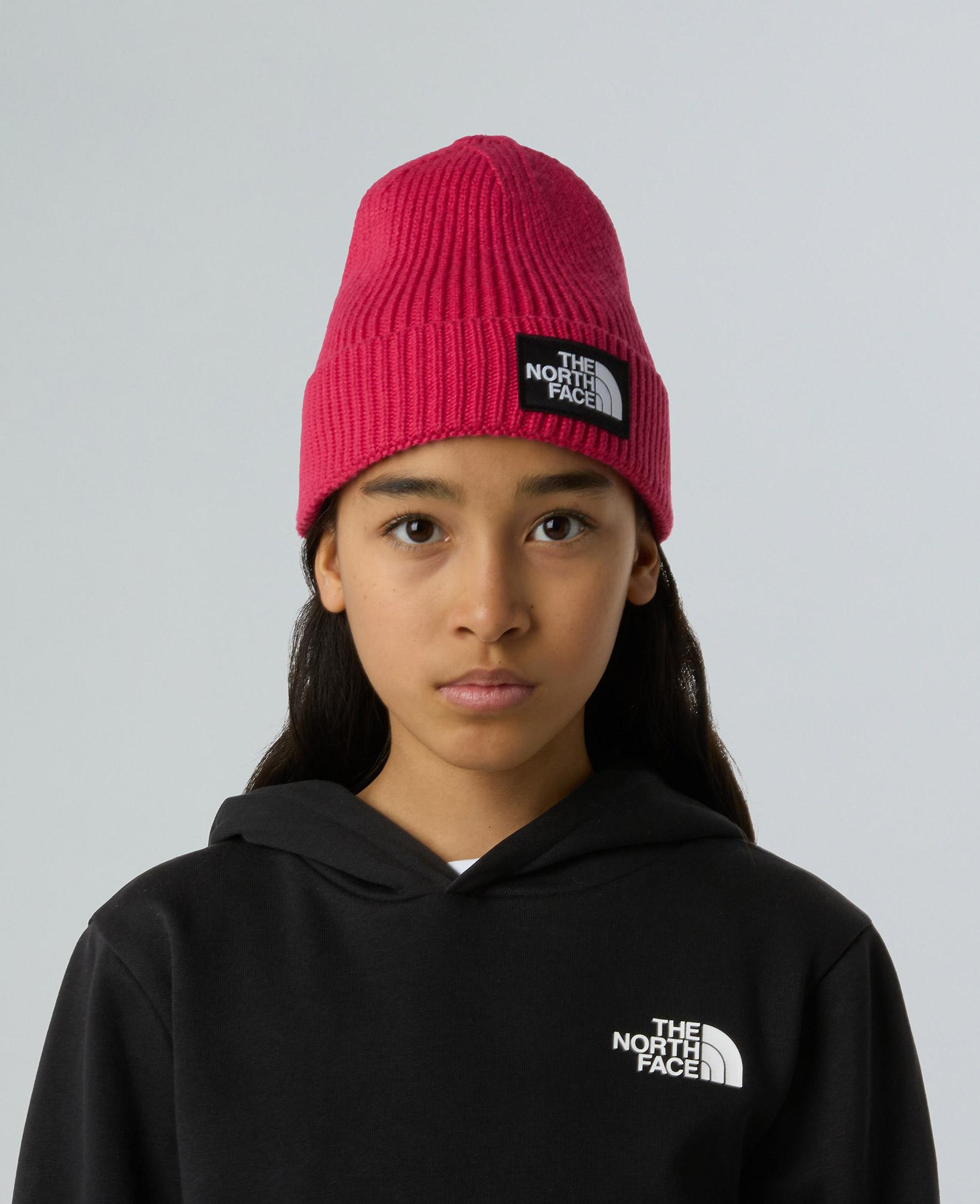 The North Face Logo Box Cuffed Çocuk Kırmızı Bere