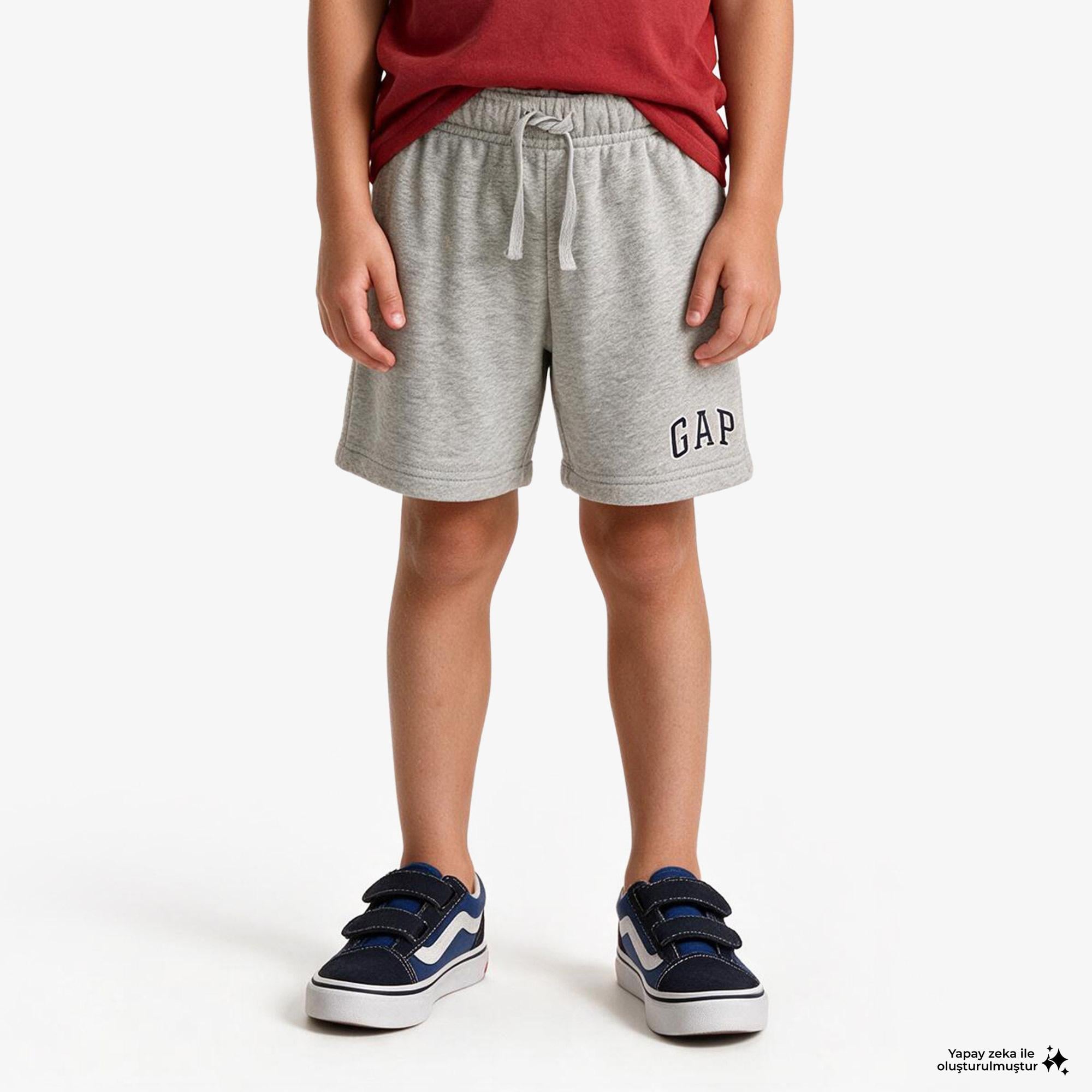 Gap Havlu Kumaş Relaxed Fit Çocuk Gri Şort
