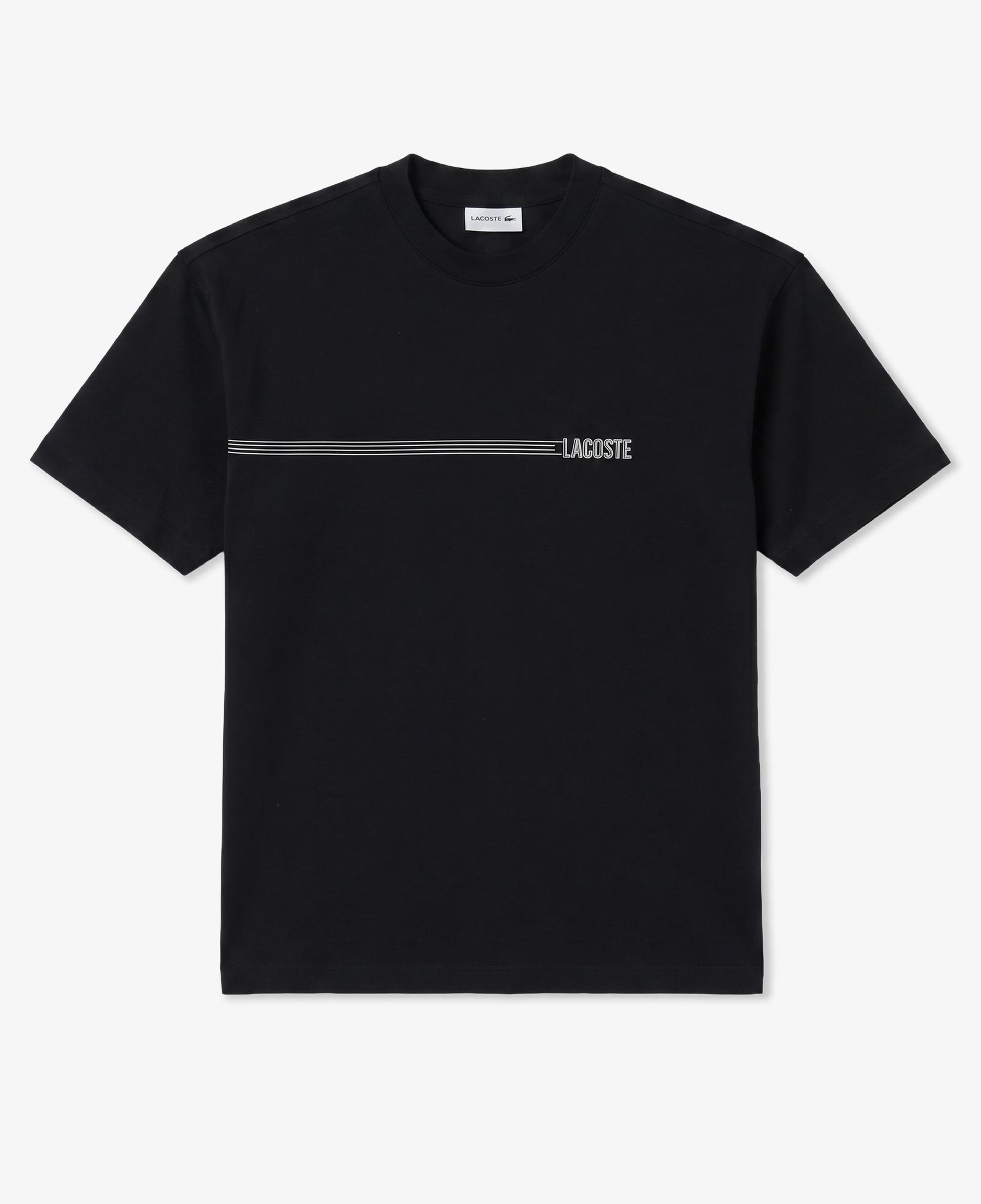 Erkek Relaxed Fit Bisiklet Yaka Baskılı Siyah T-Shirt