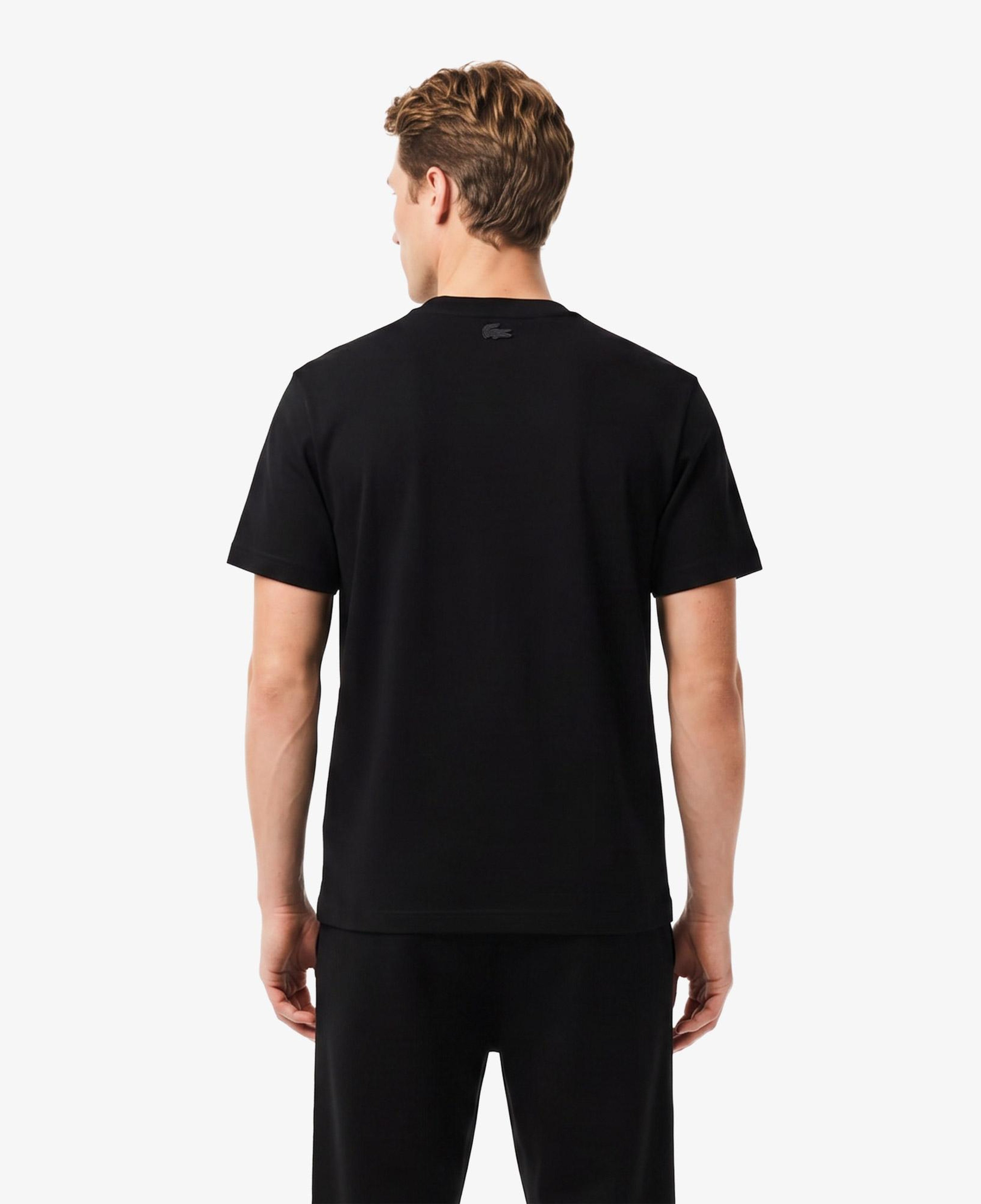 Erkek Relaxed Fit Bisiklet Yaka Baskılı Siyah T-Shirt
