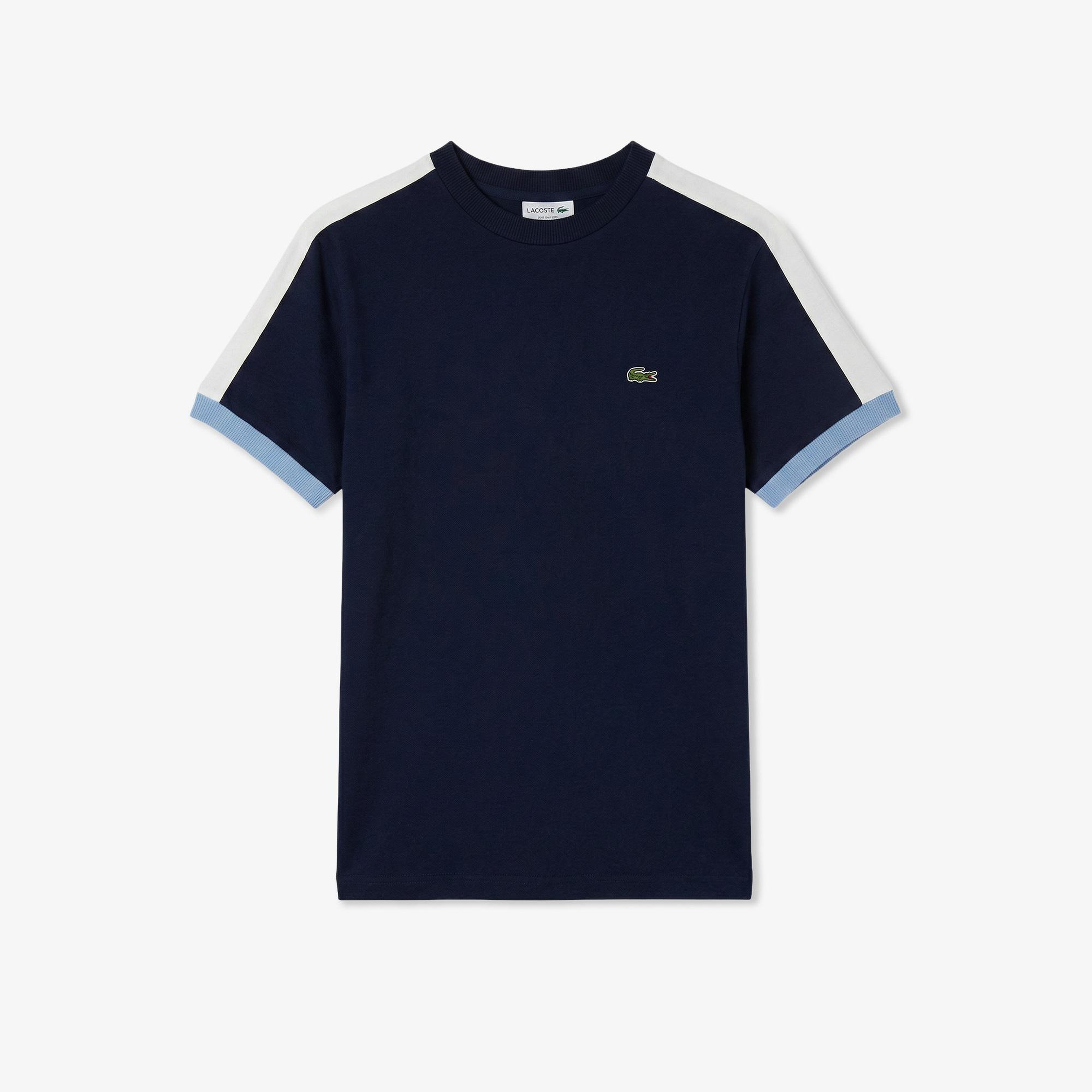 Erkek Regular Fit Bisiklet Yaka Renk Bloklu Lacivert T-Shirt