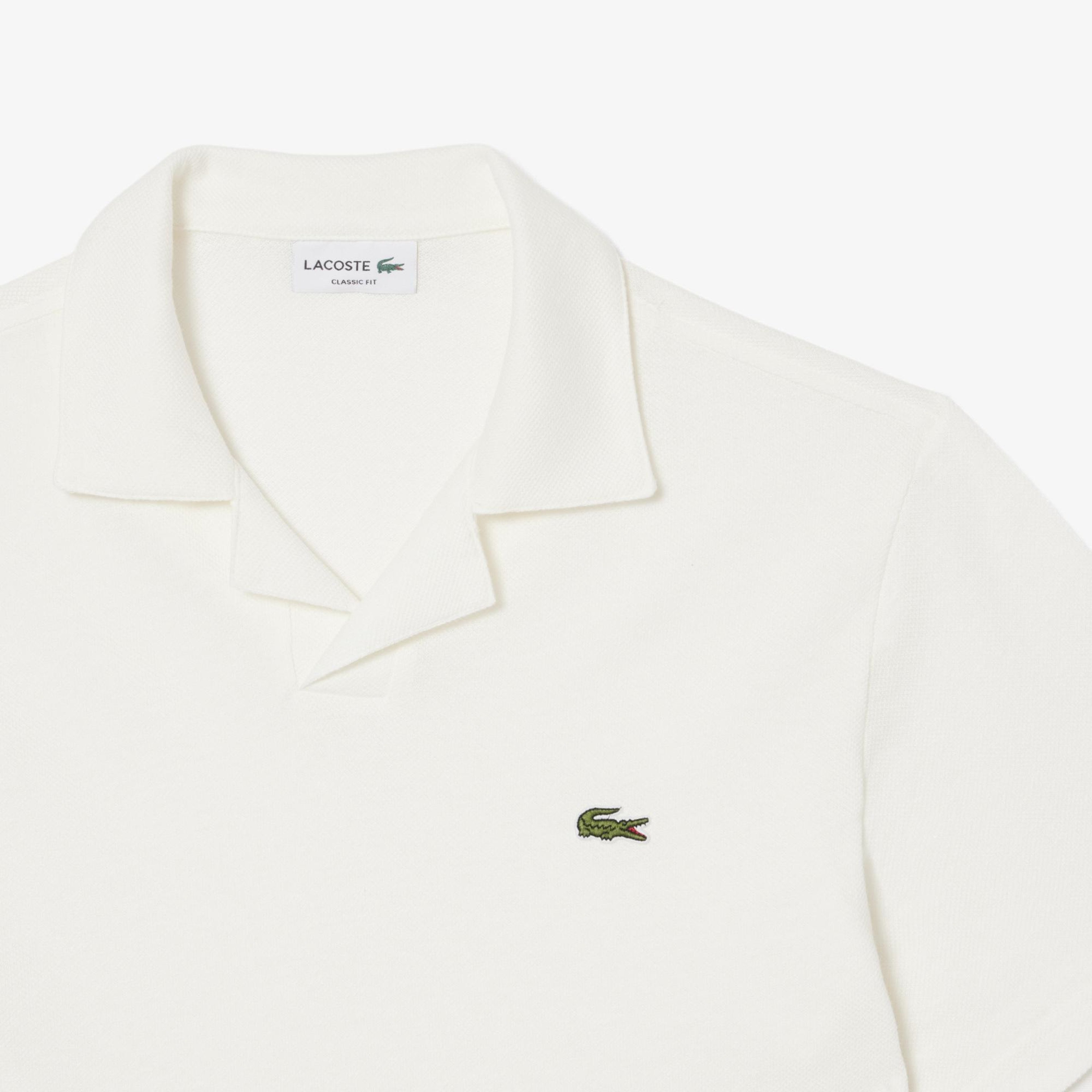 Erkek Classic Fit Keten Beyaz Polo