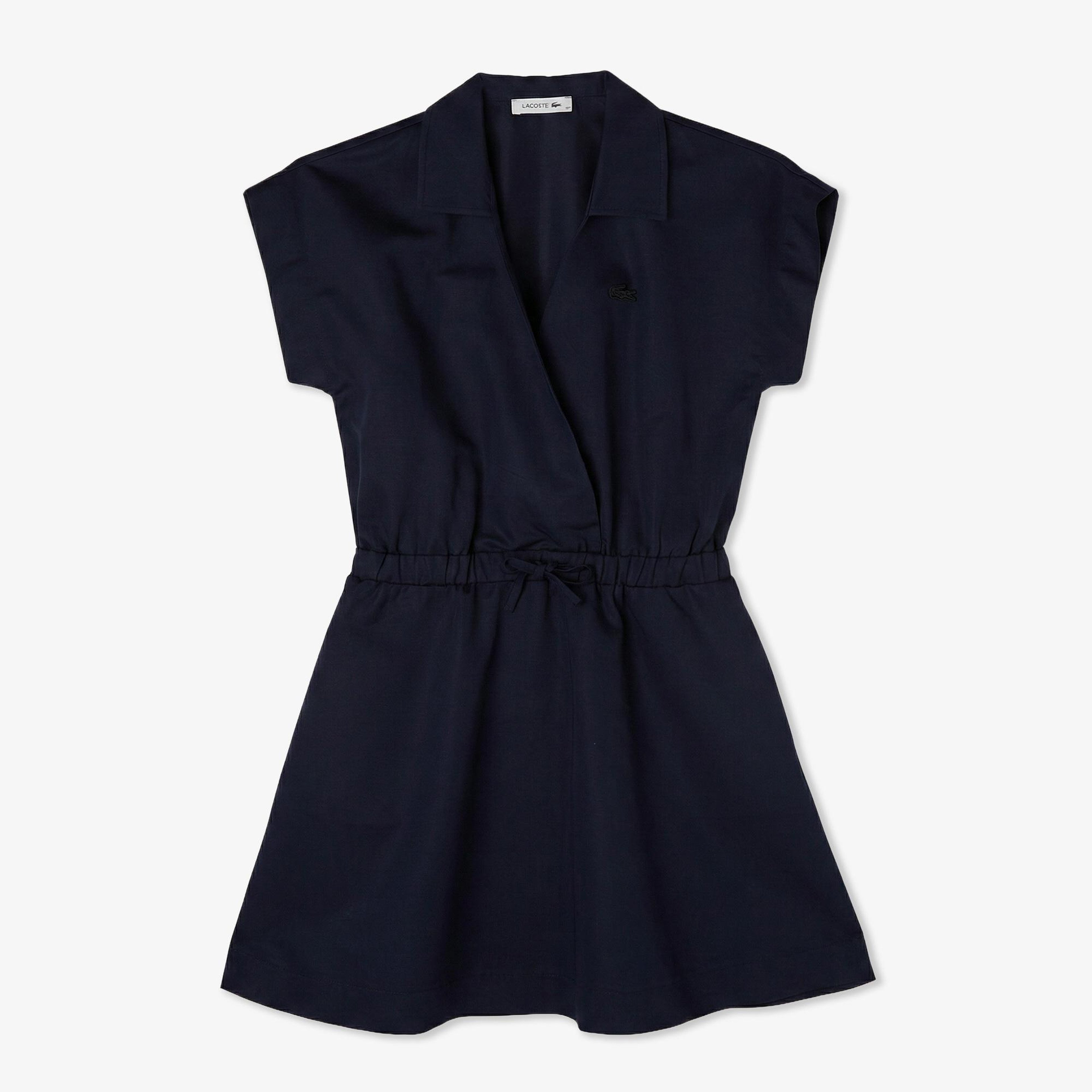 Kadın Flare Fit Kısa Kollu Polo Yaka Lacivert Elbise