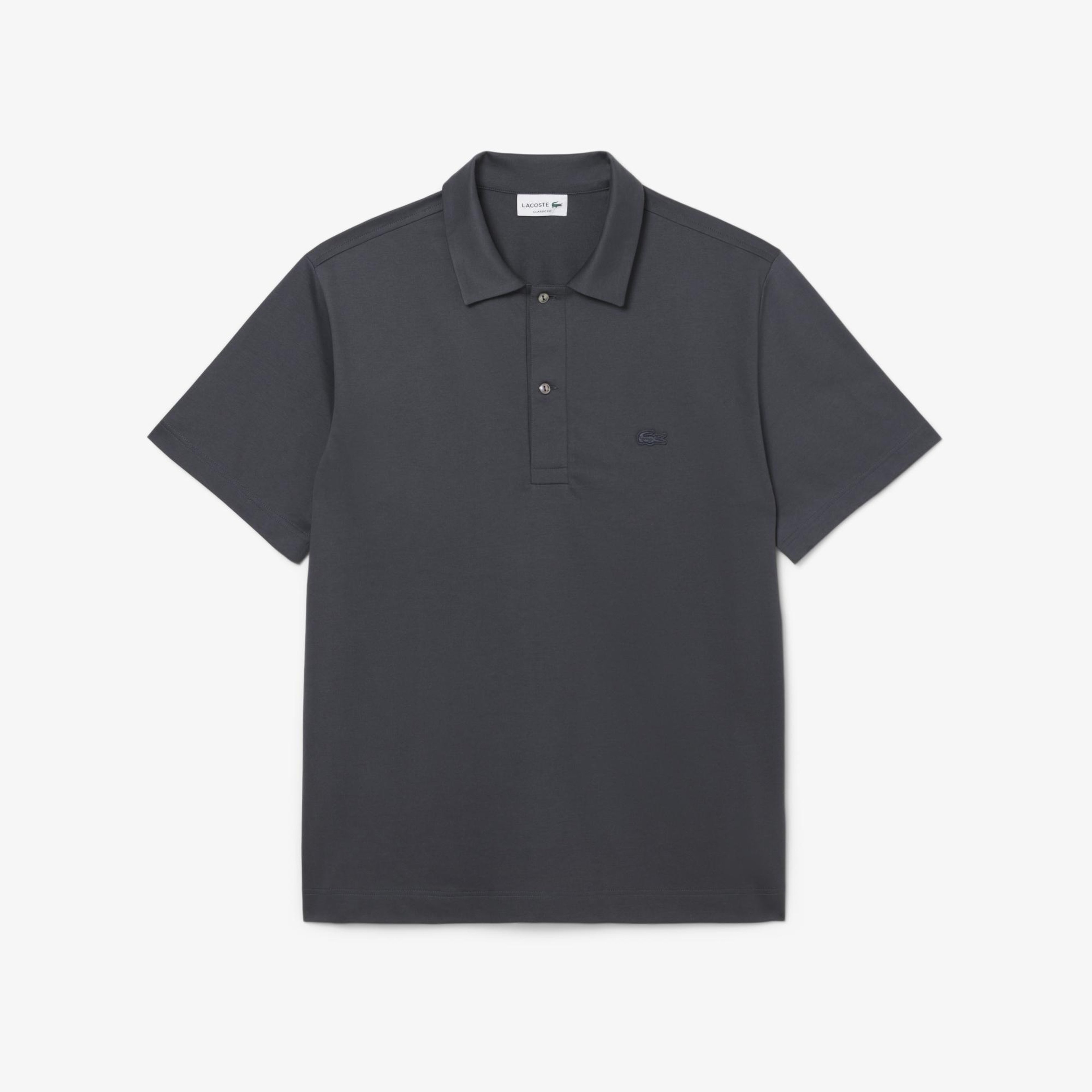 Erkek Classic Fit Koyu Gri Polo