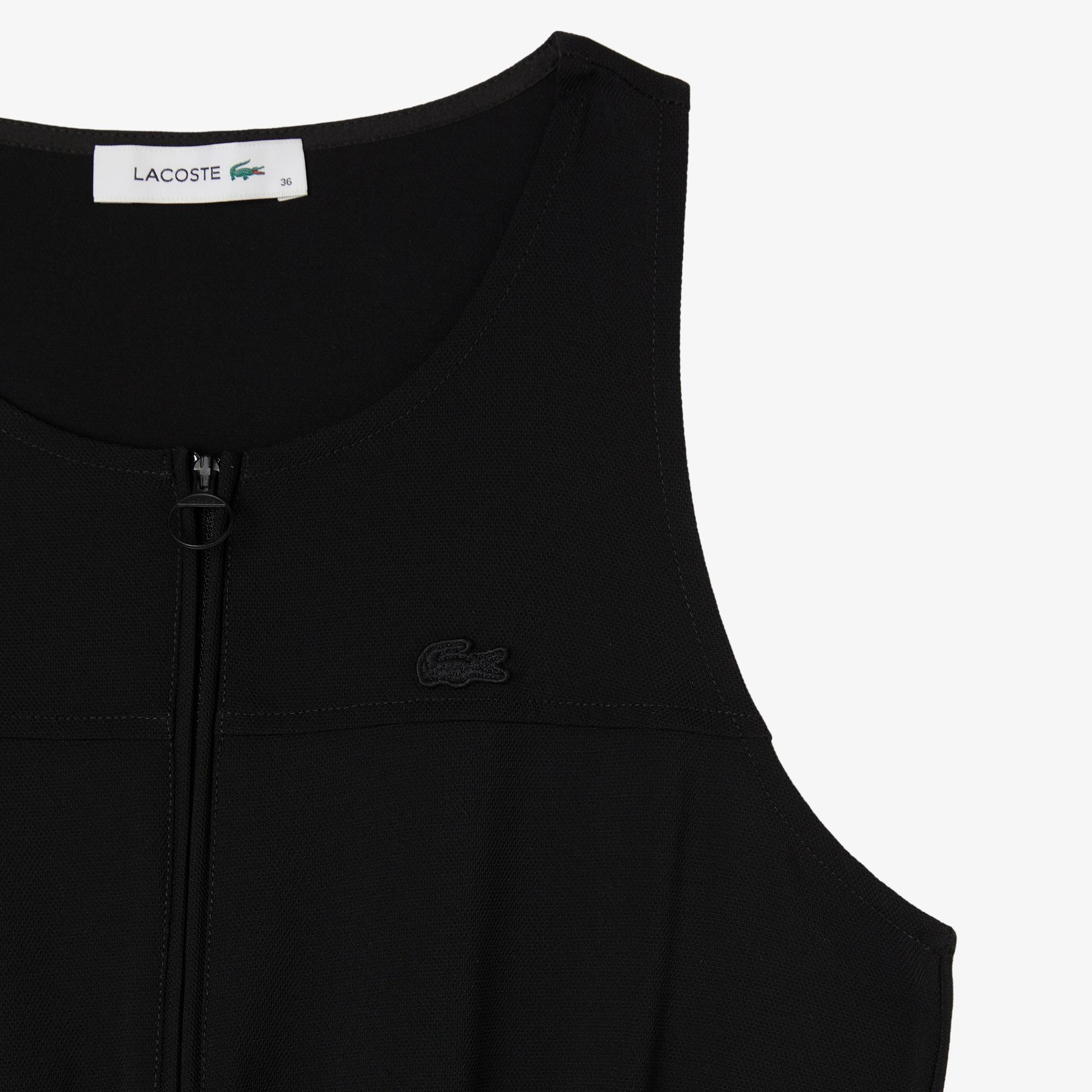 Kadın Flare Fit Kolsuz Bisiklet Yaka Siyah Elbise