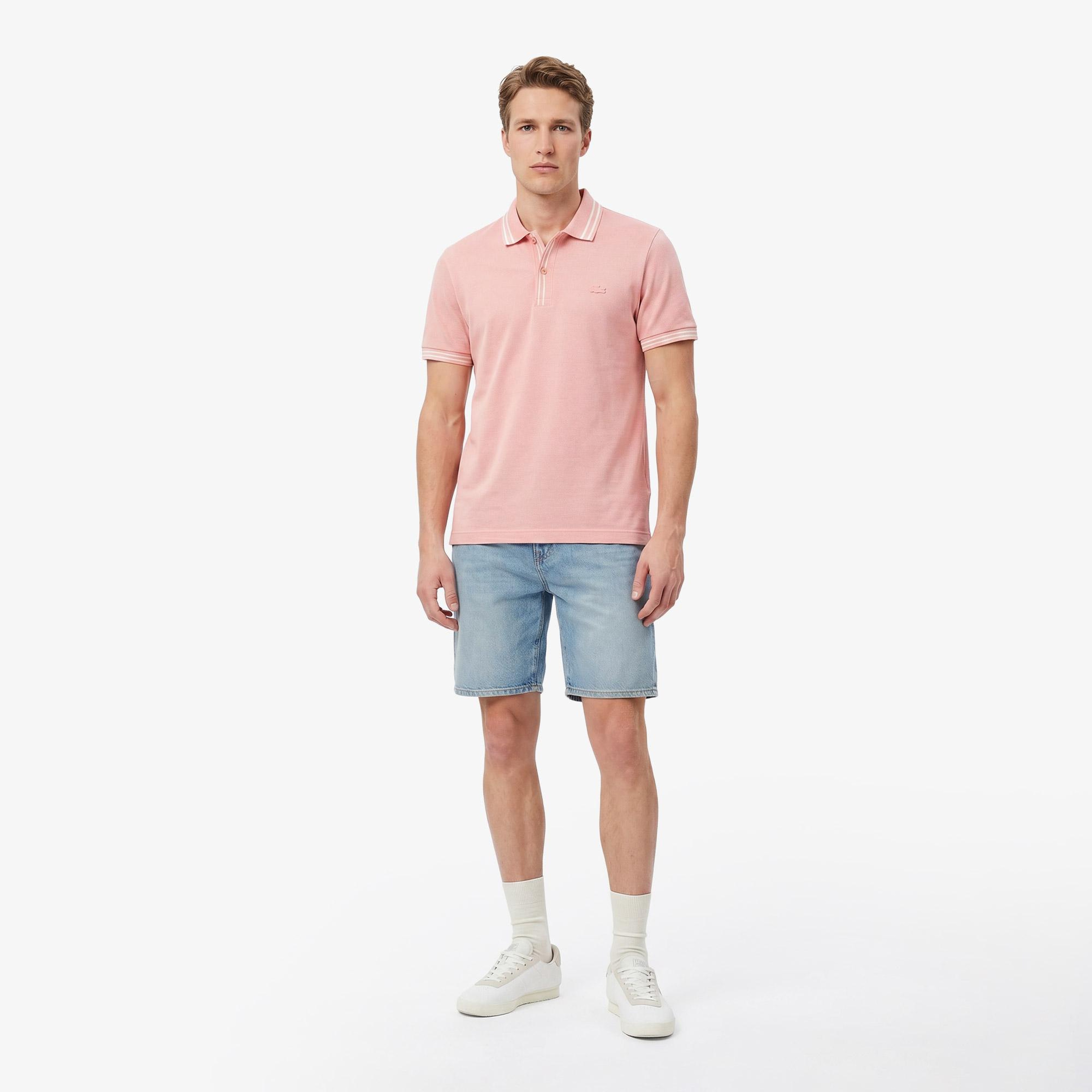 Erkek Regular Fit Pembe Polo