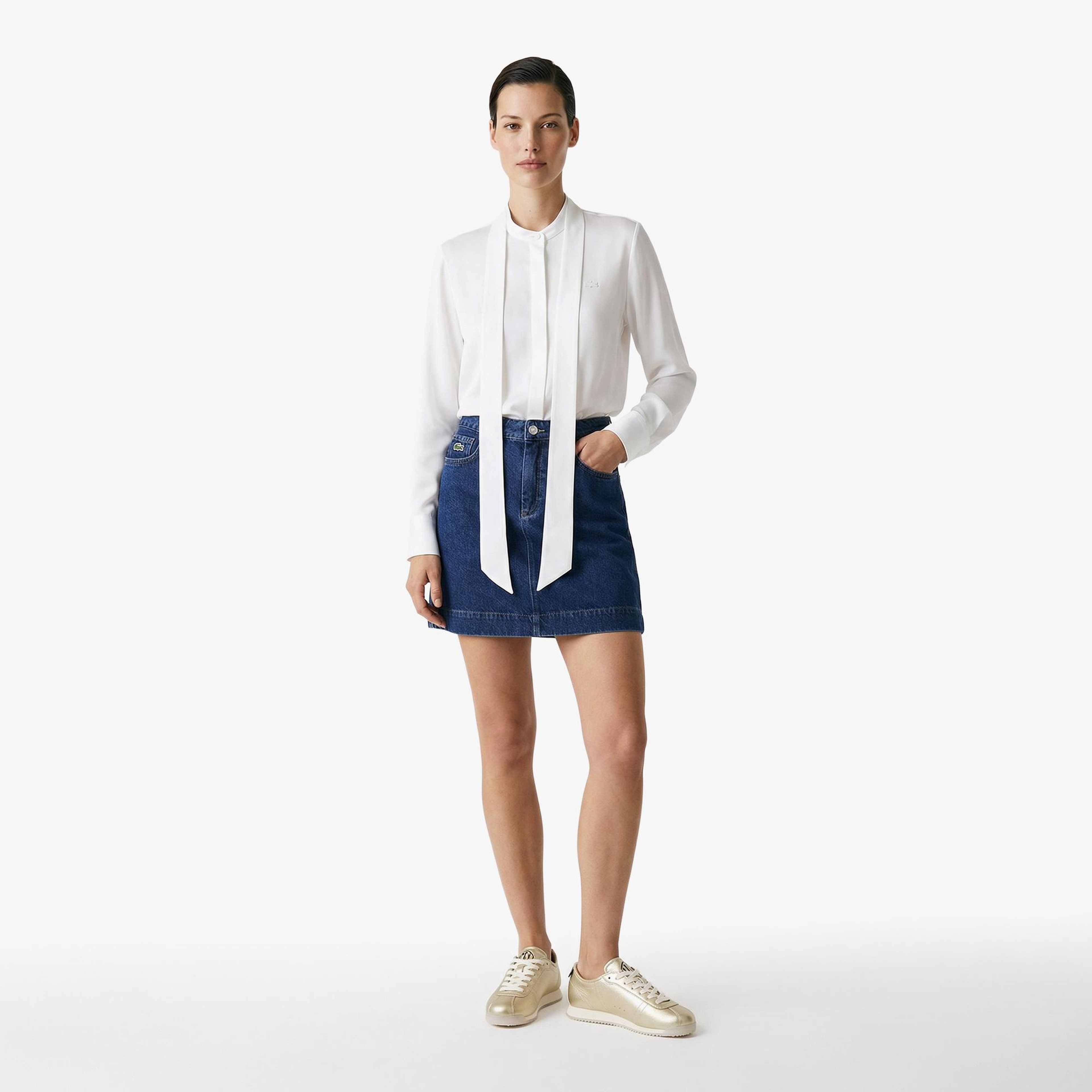 Kadın Classic Fit Denim Koyu Mavi Etek