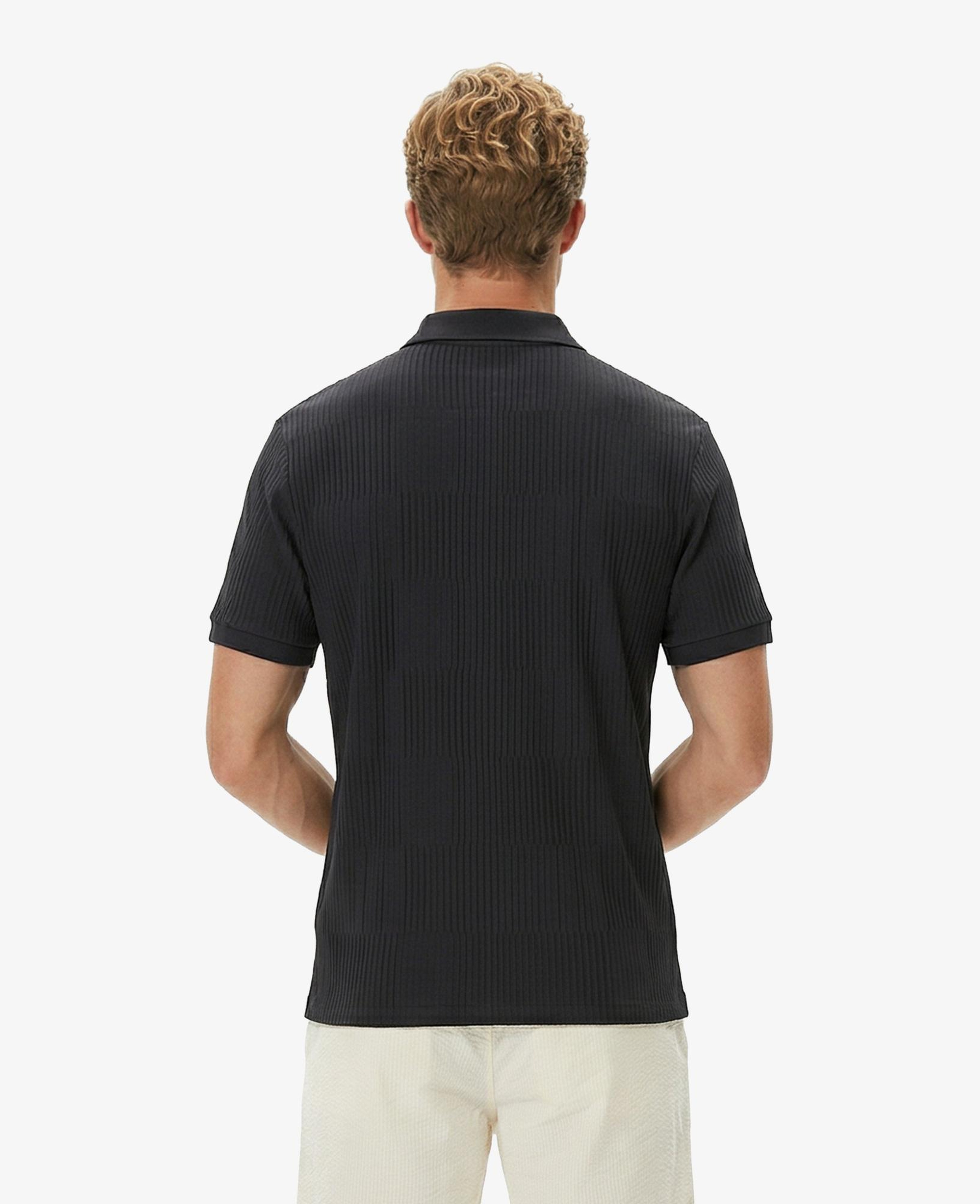 Erkek Regular Fit Çizgili Koyu Gri Polo