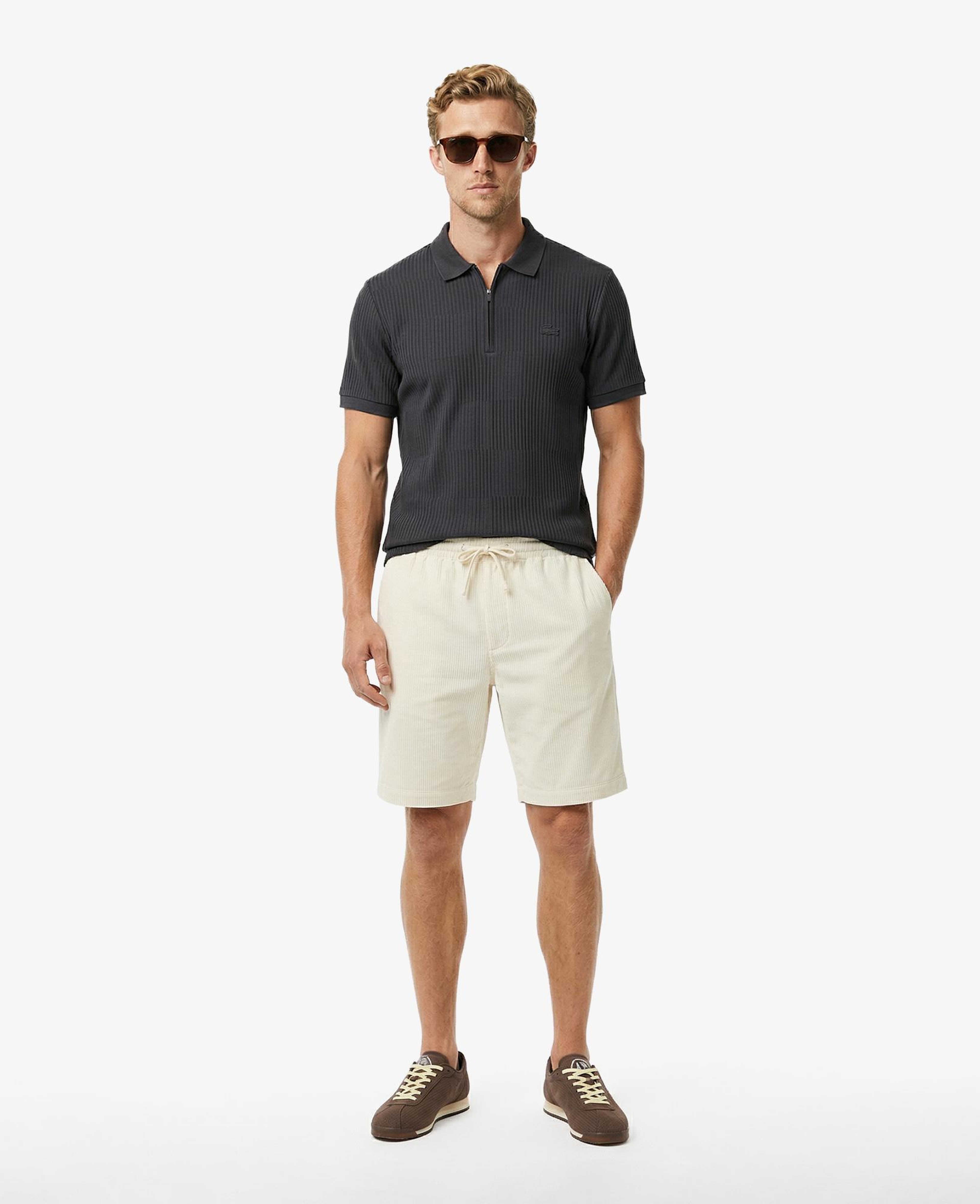 Erkek Regular Fit Çizgili Koyu Gri Polo