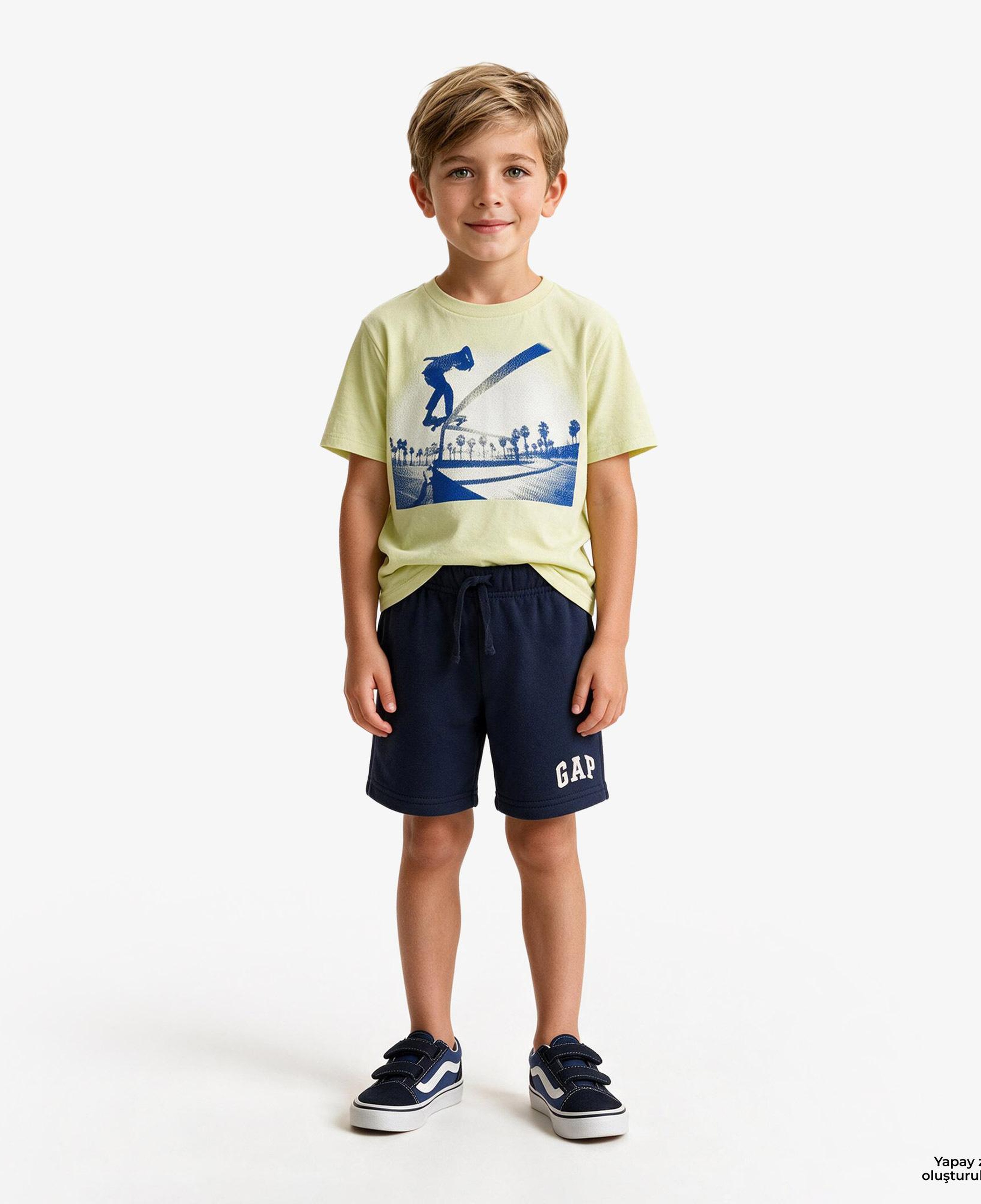 Gap Havlu Kumaş Relaxed Fit Çocuk Lacivert Şort