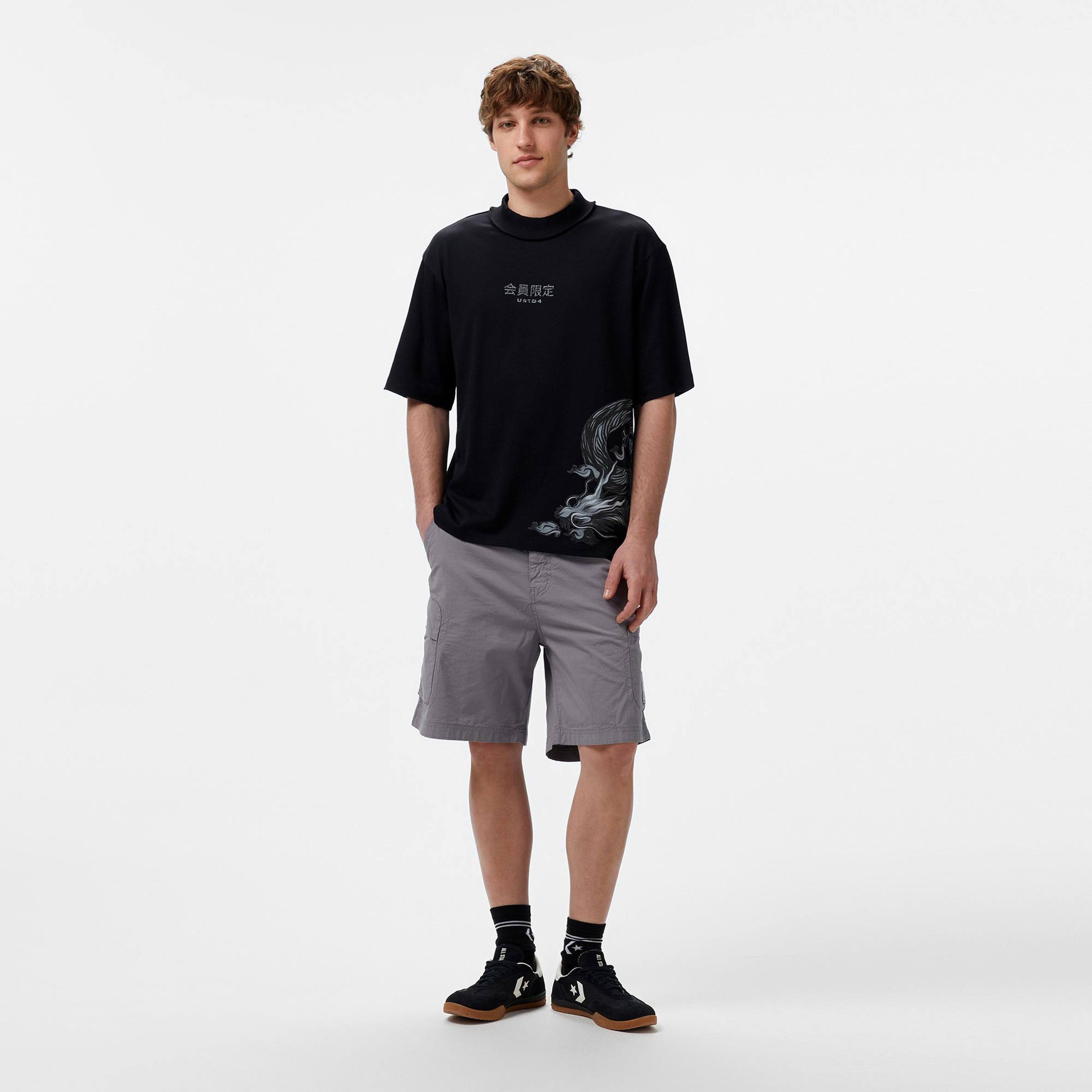 UNITED4 Örme Comfort Erkek Siyah T-Shirt