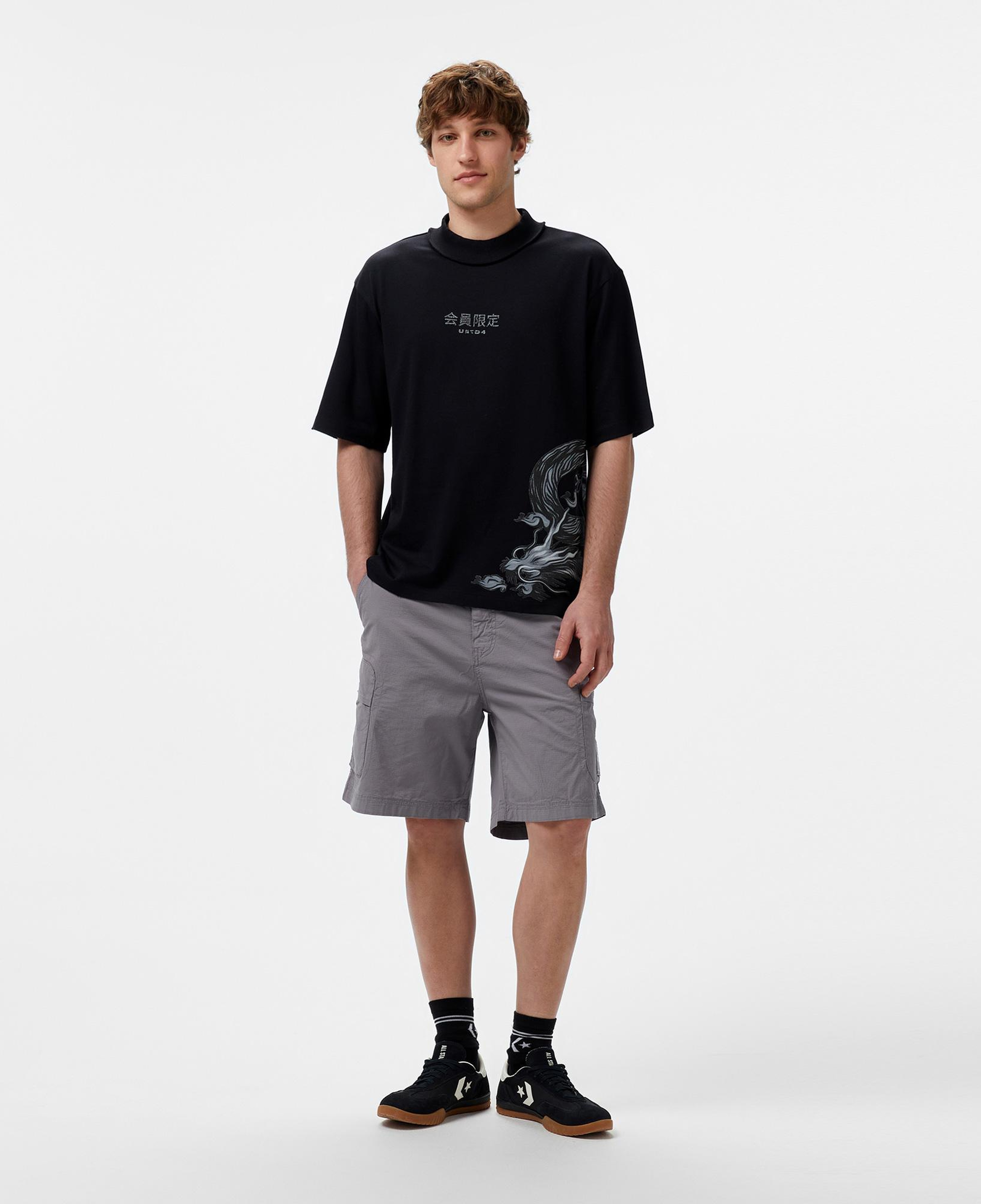 UNITED4 Örme Comfort Erkek Siyah T-Shirt