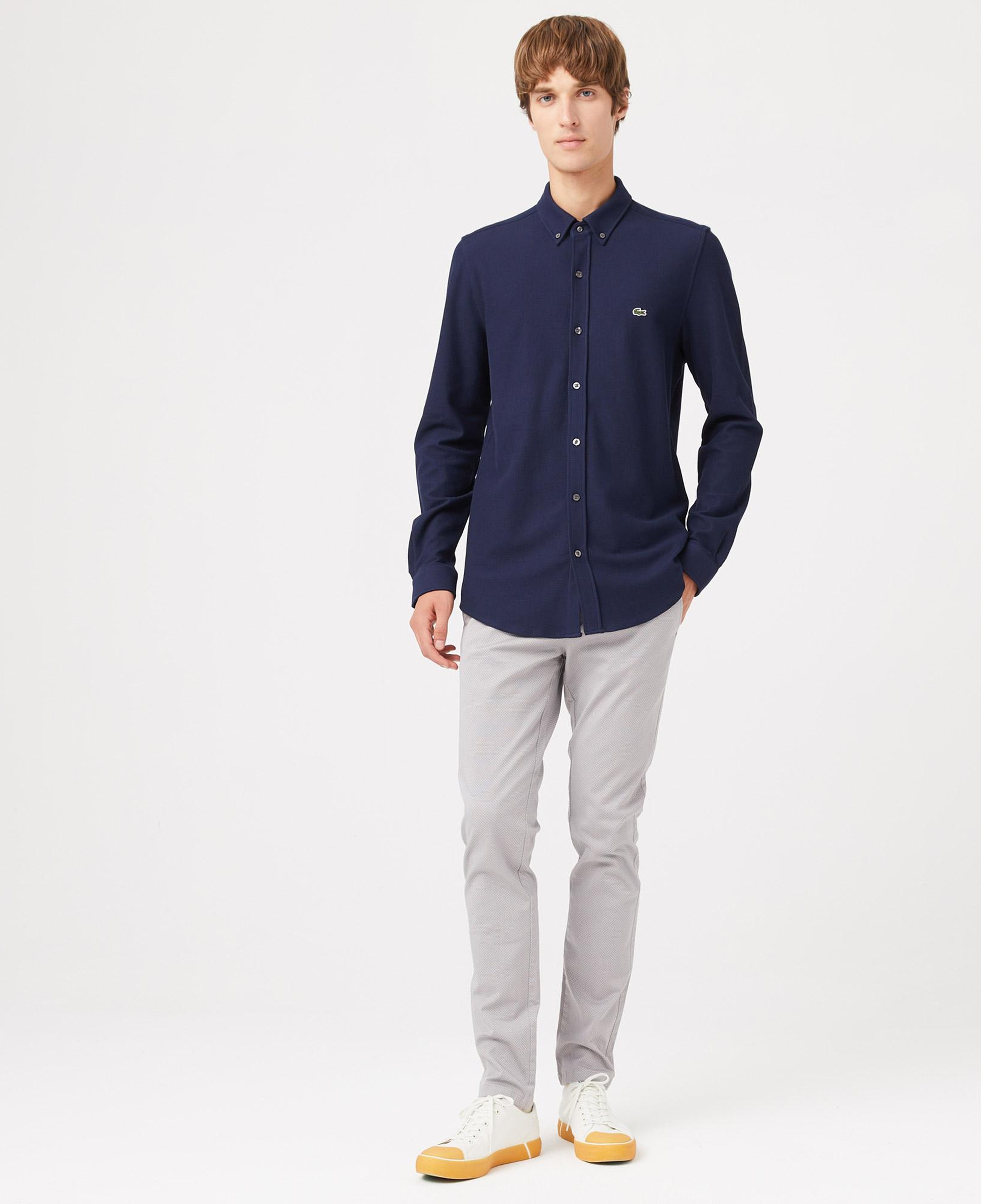 Erkek Slim Fit Baskılı Açık Gri Pantolon