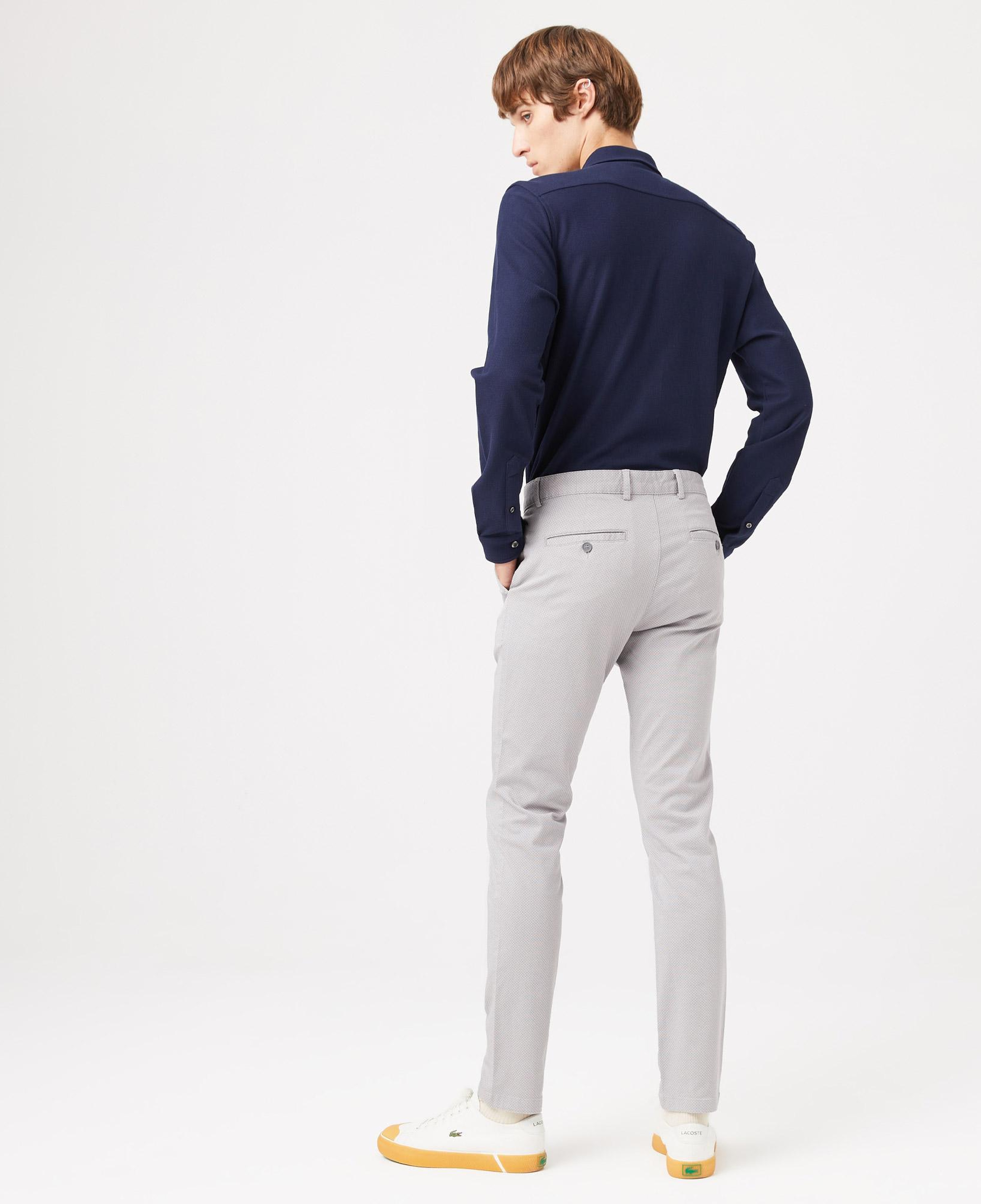 Erkek Slim Fit Baskılı Açık Gri Pantolon