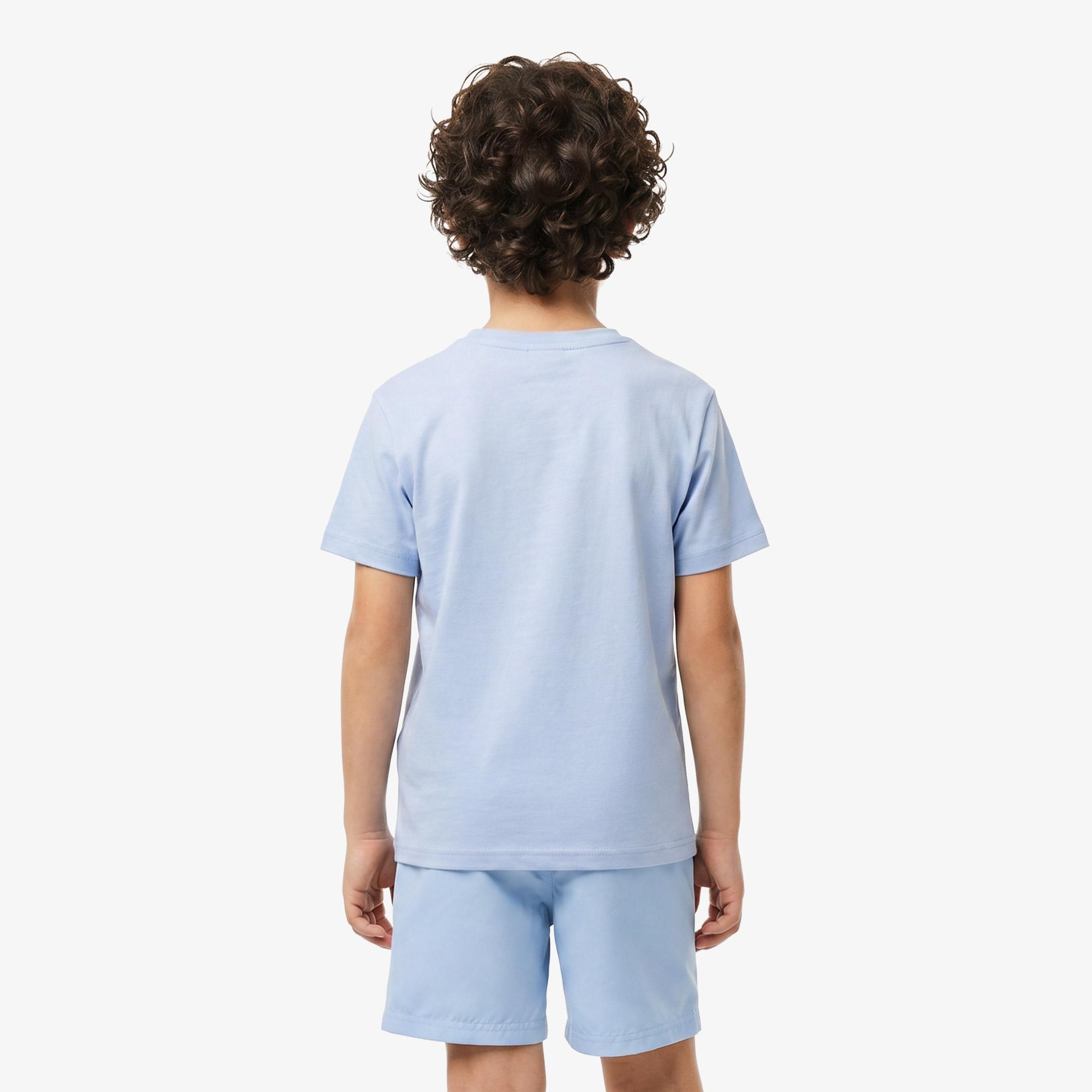 Çocuk Bisiklet Yaka Mavi T-Shirt
