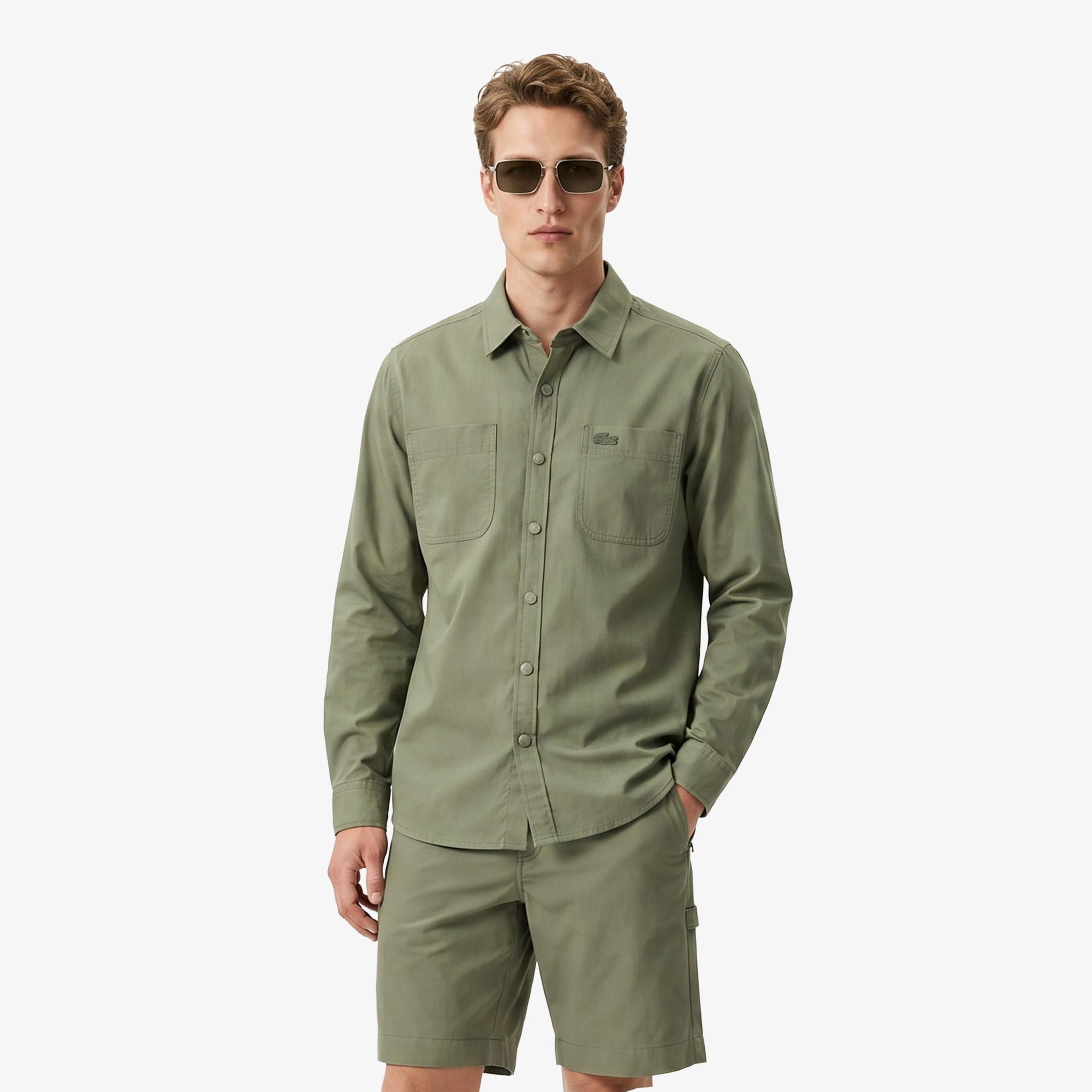 Erkek Regular Fit Haki Gömlek