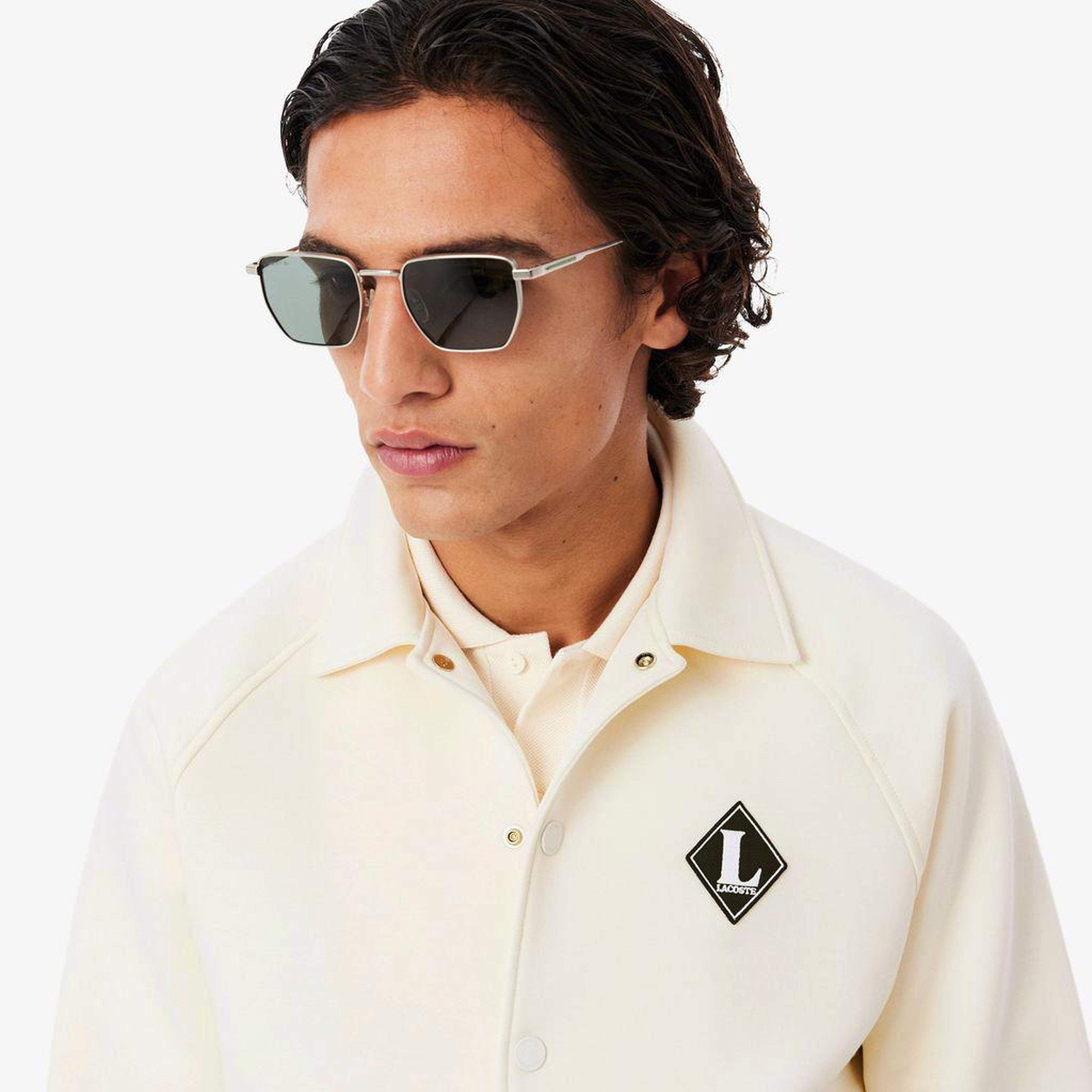 Erkek Classic Fit Krem Bomber Ceket