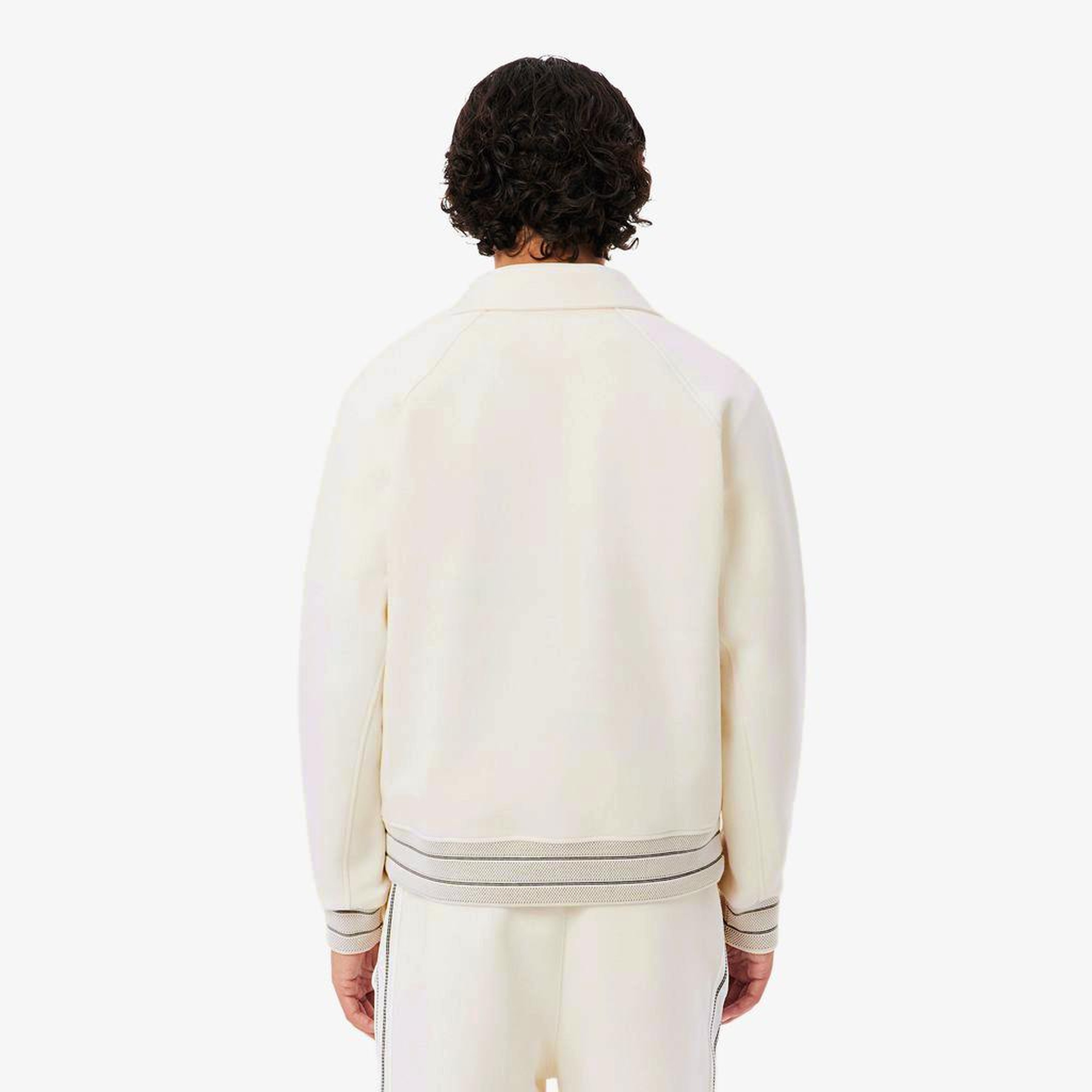 Erkek Classic Fit Krem Bomber Ceket