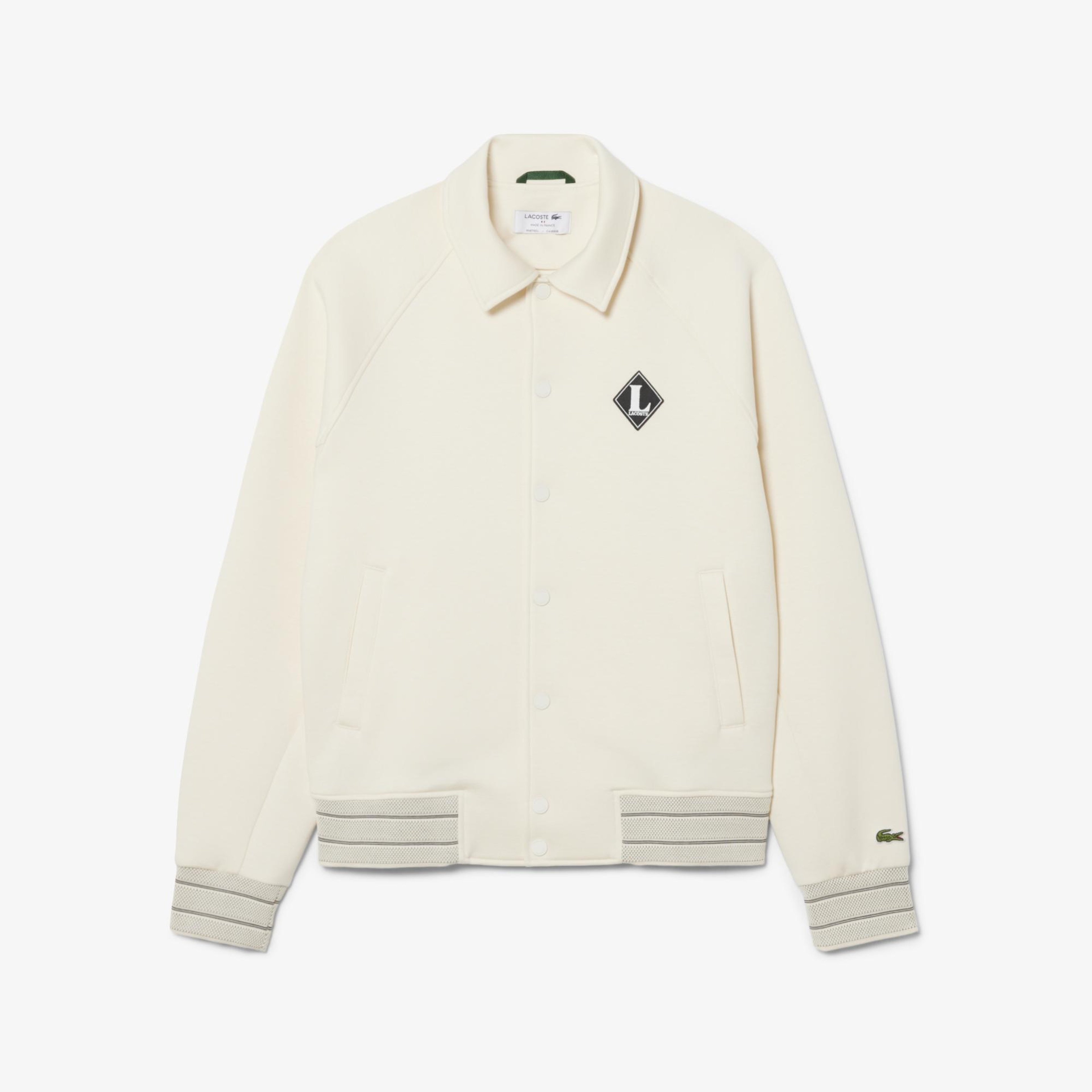 Erkek Classic Fit Krem Bomber Ceket