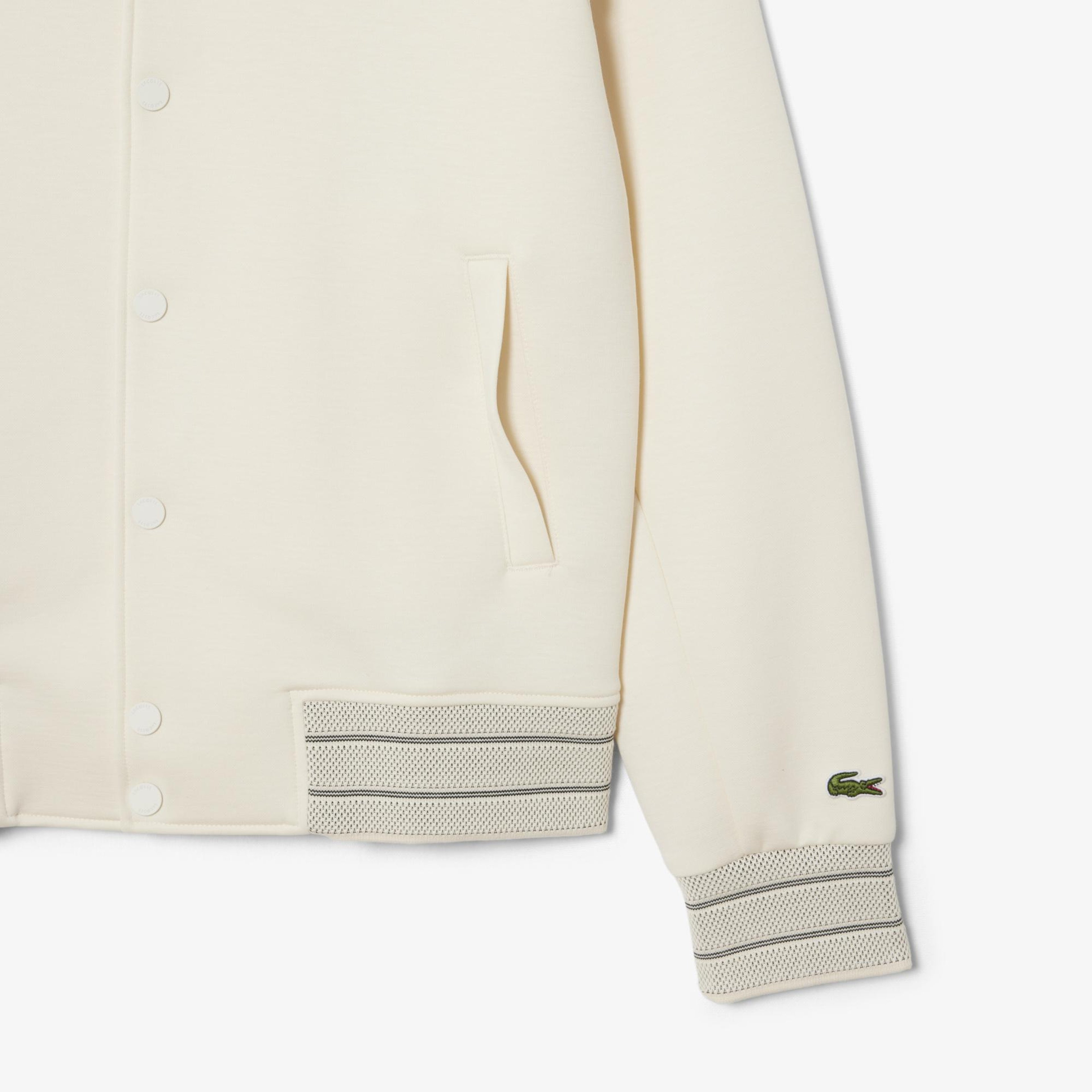 Erkek Classic Fit Krem Bomber Ceket