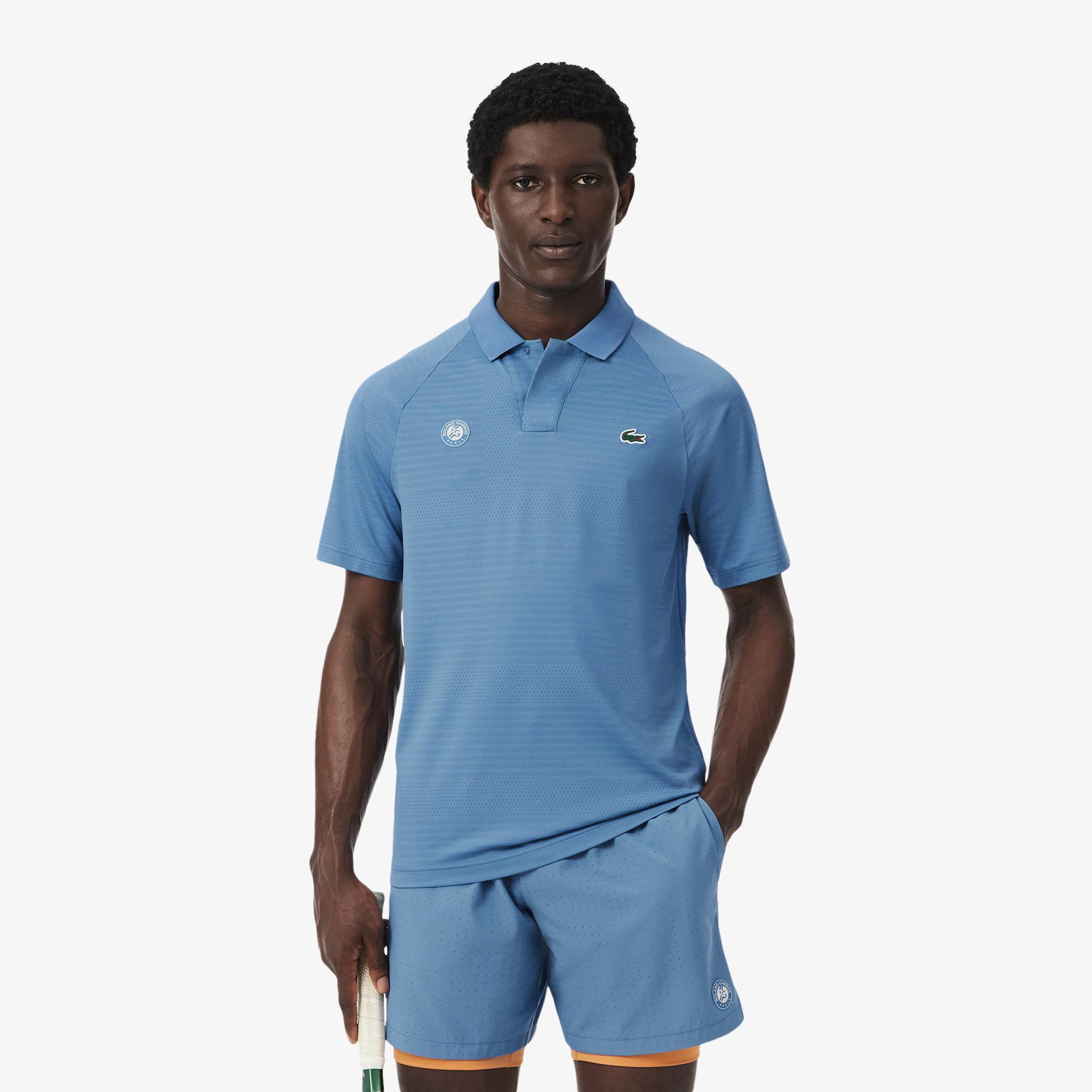 Roland-Garros Erkek Slim Fit Mavi Polo