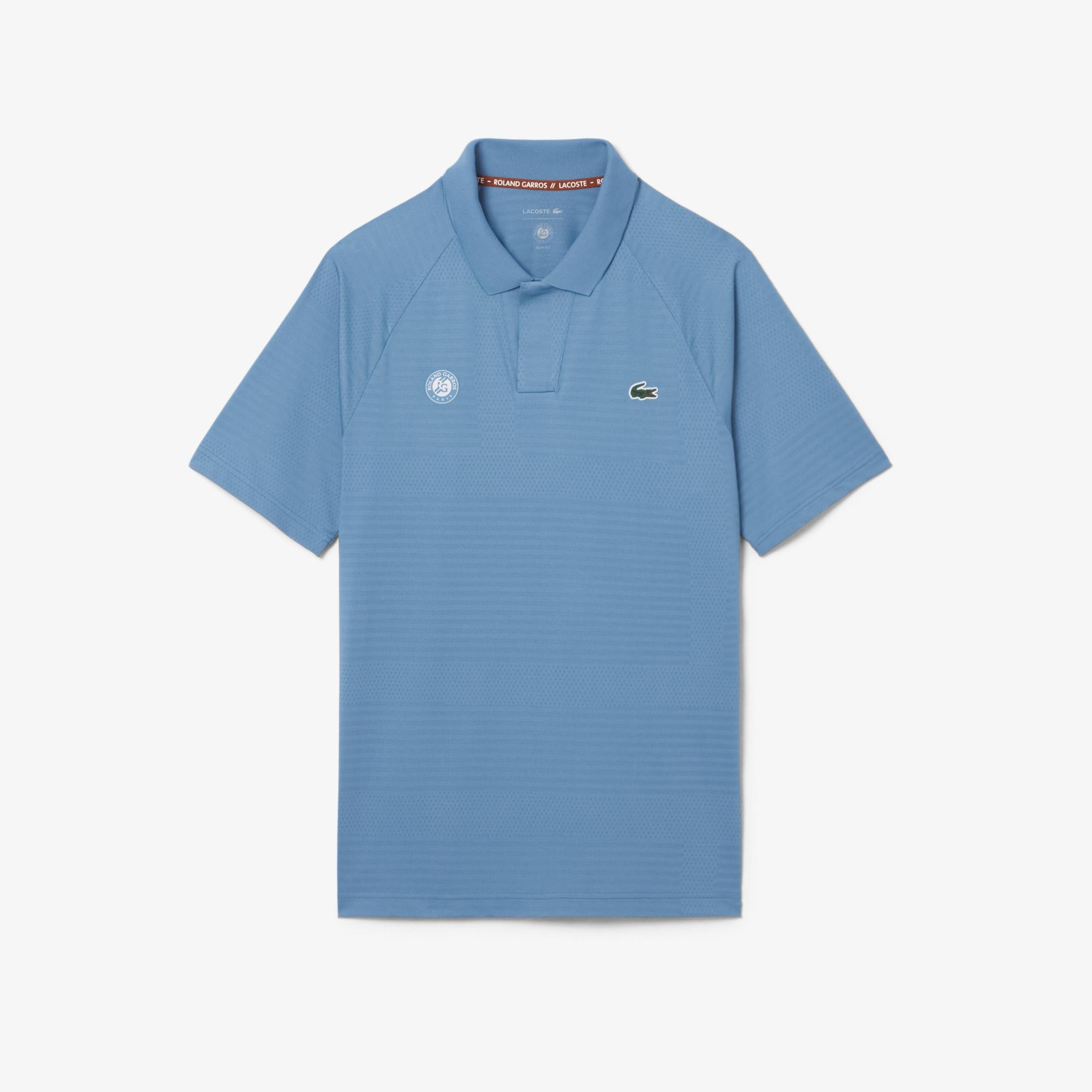 Roland-Garros Erkek Slim Fit Mavi Polo