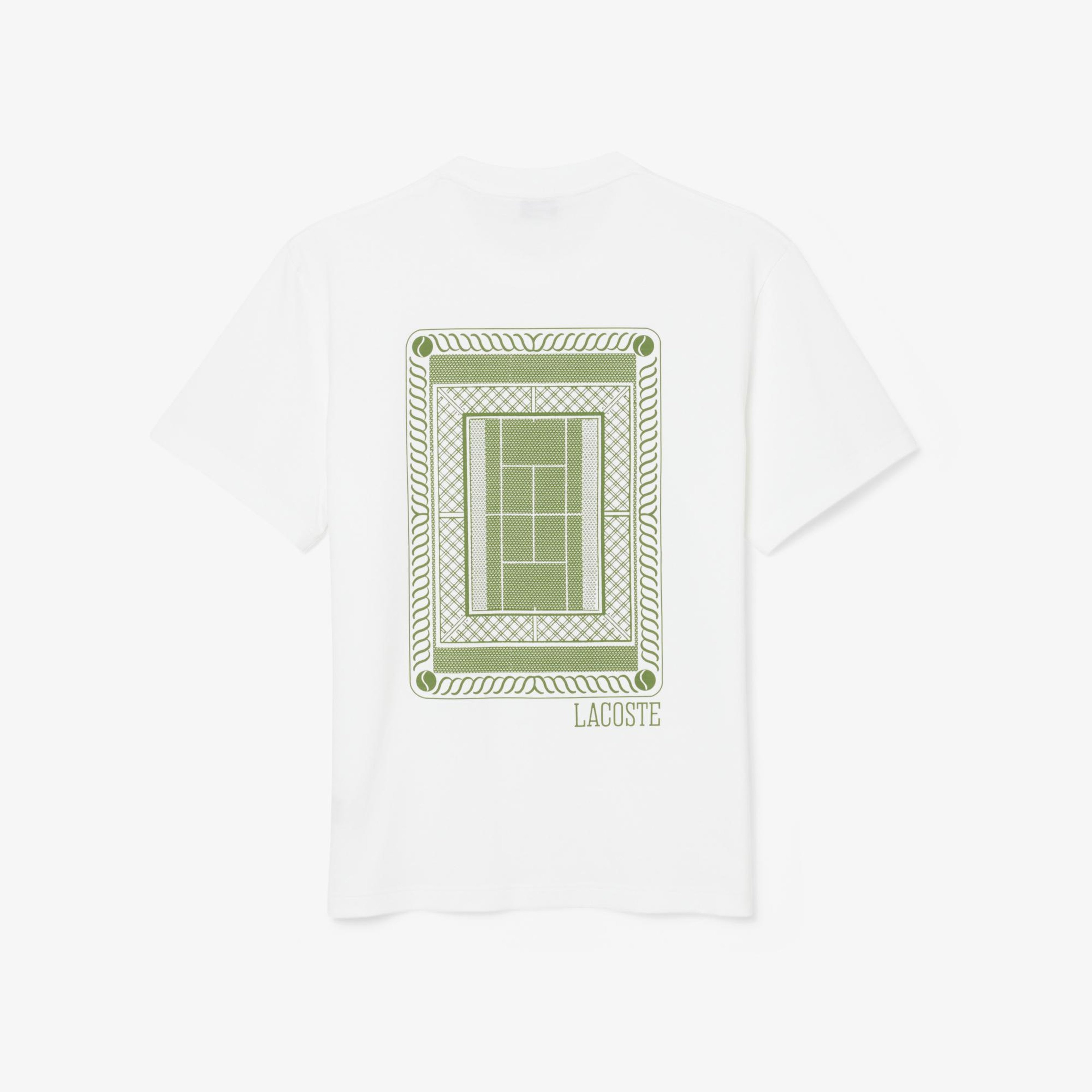Erkek Classic Fit Bisiklet Yaka Baskılı Beyaz T-Shirt