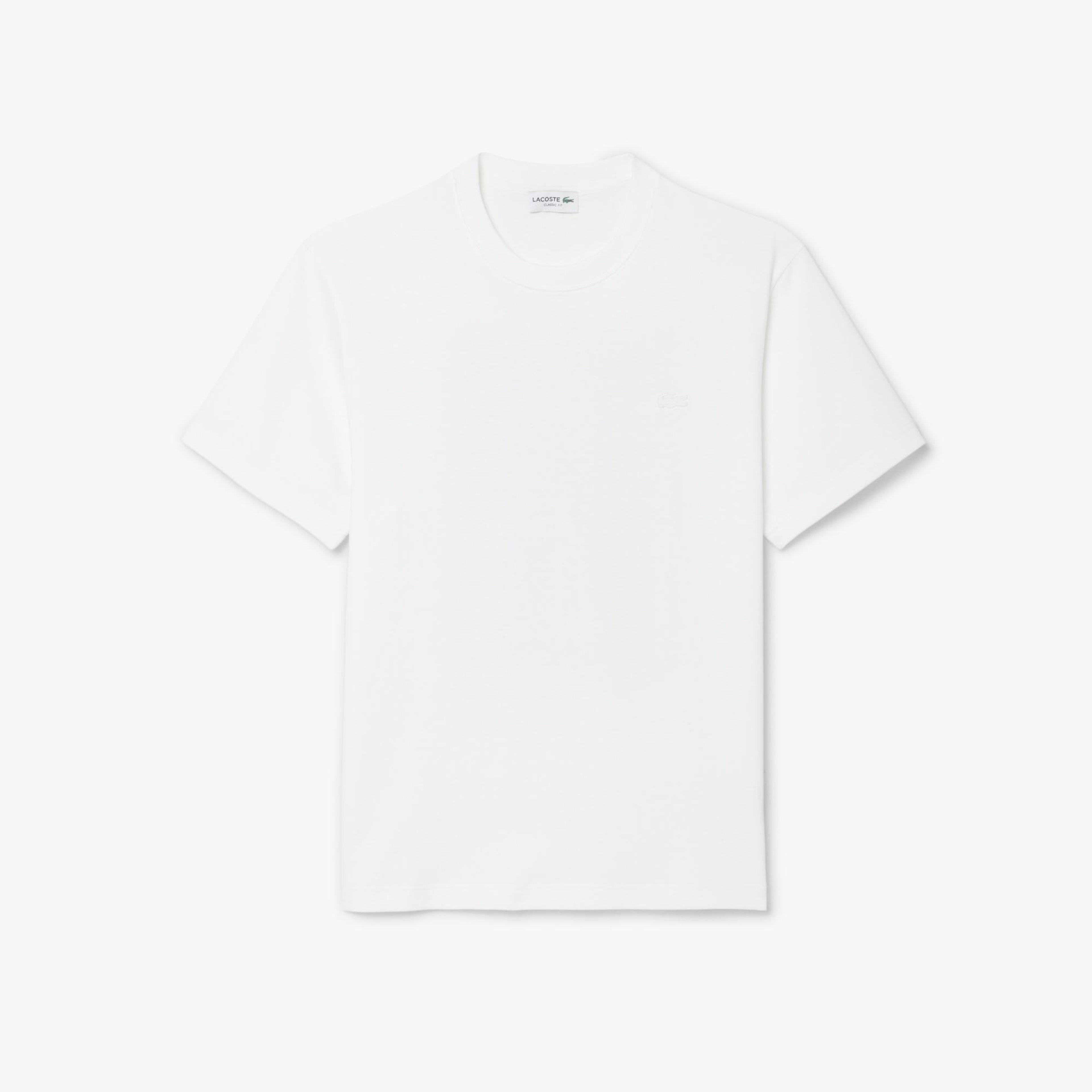 Erkek Classic Fit Bisiklet Yaka Baskılı Beyaz T-Shirt