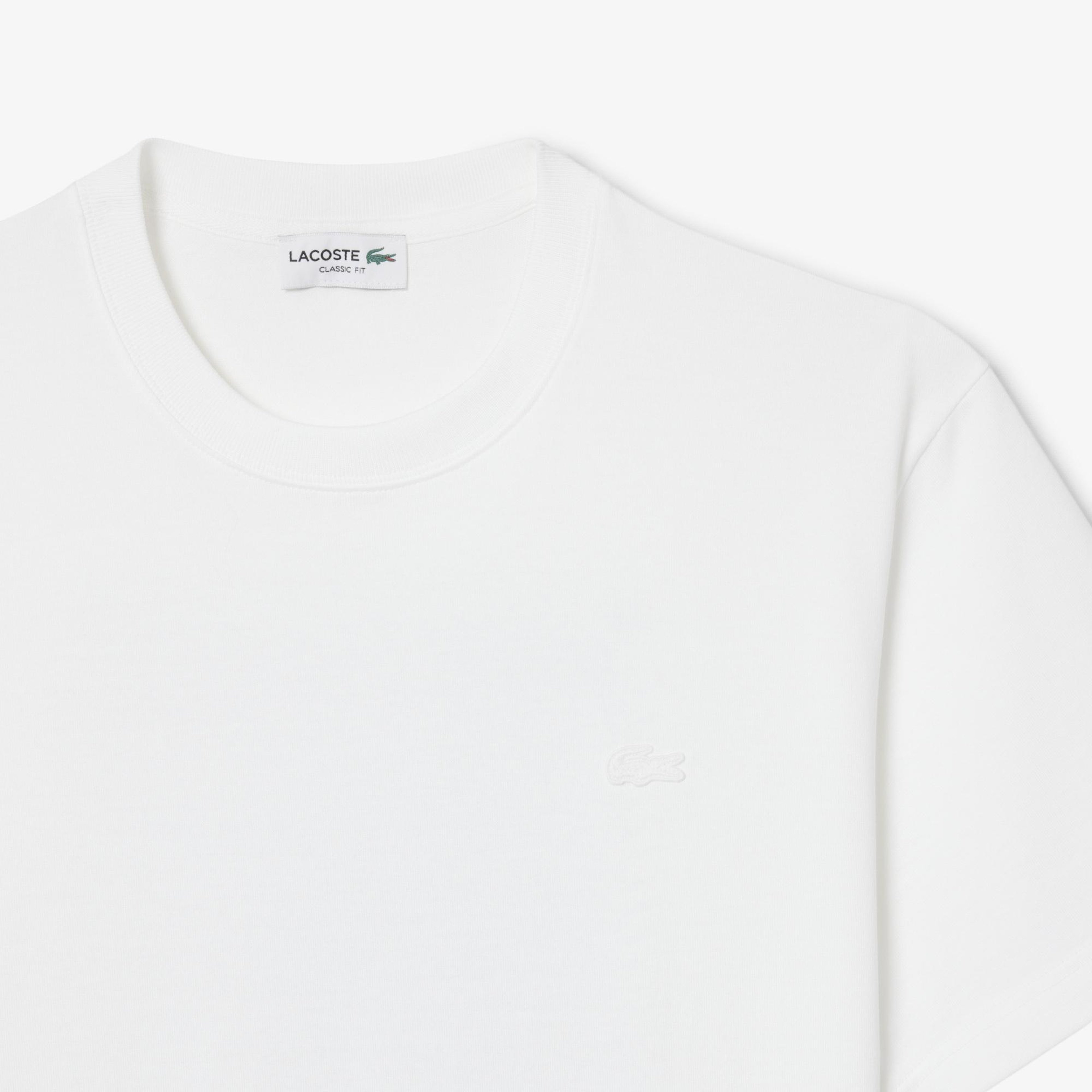 Erkek Classic Fit Bisiklet Yaka Baskılı Beyaz T-Shirt