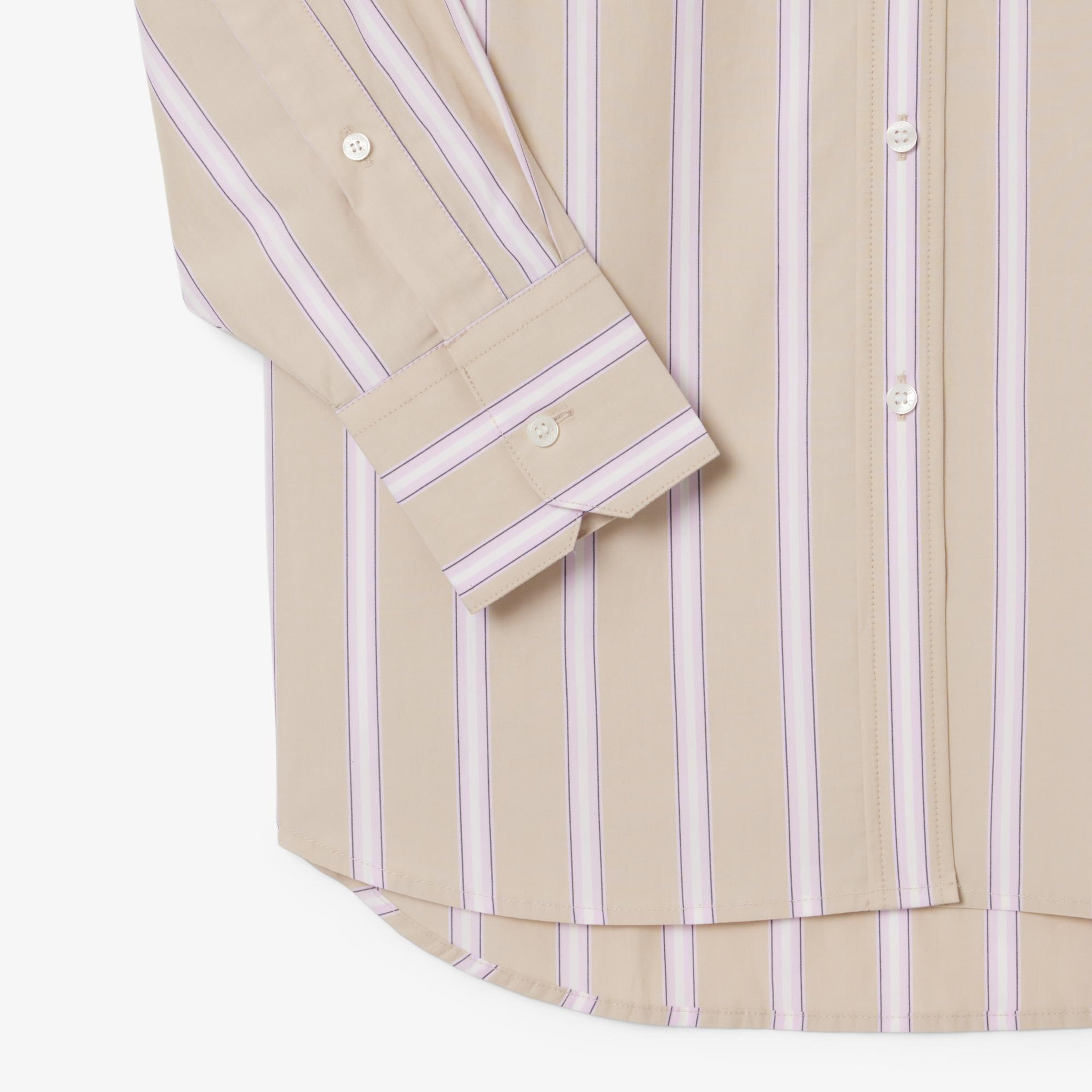 Kadın Oversize Fit Çizgili Pembe Gömlek