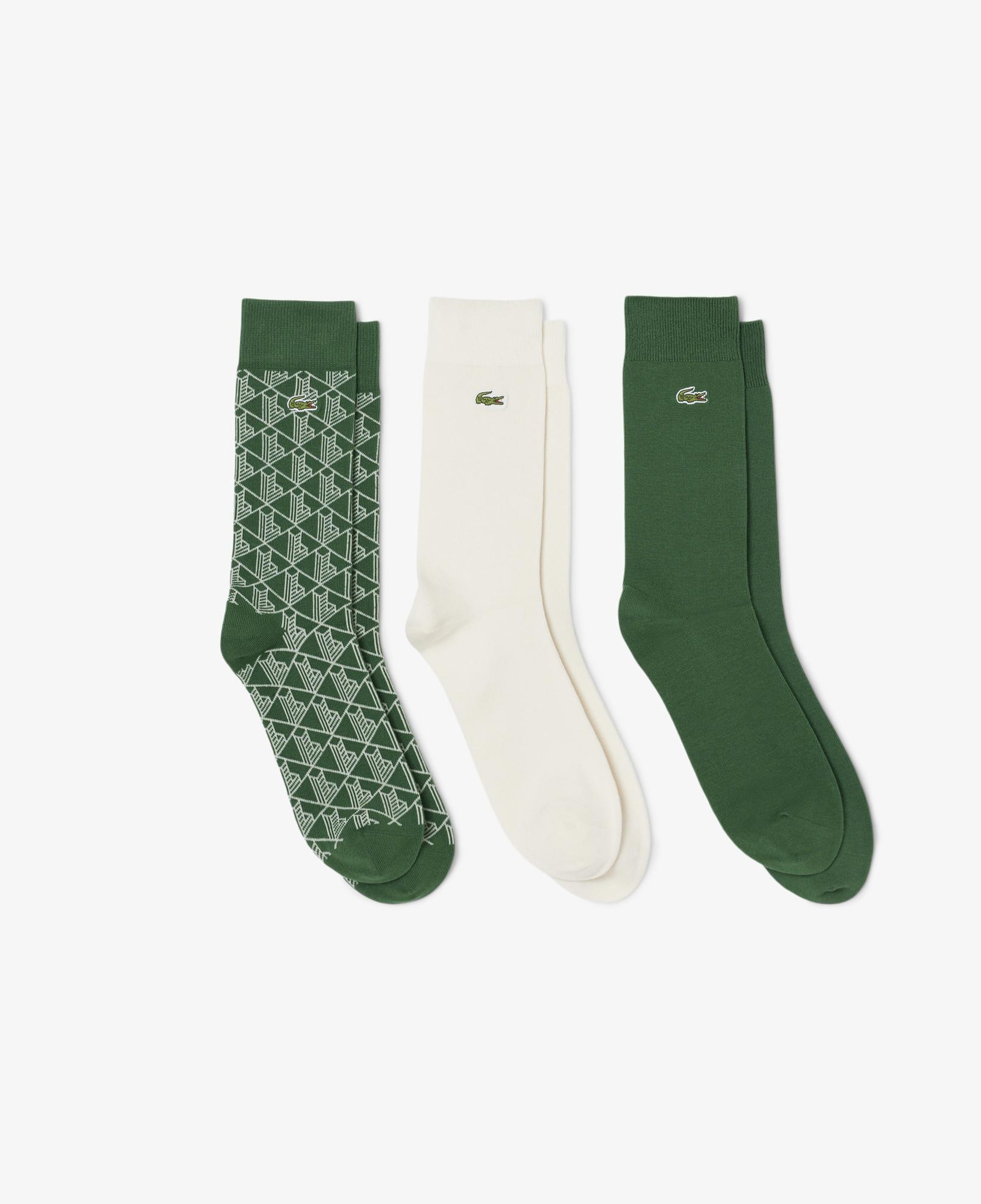 Unisex 3'lü Yeşil Çorap