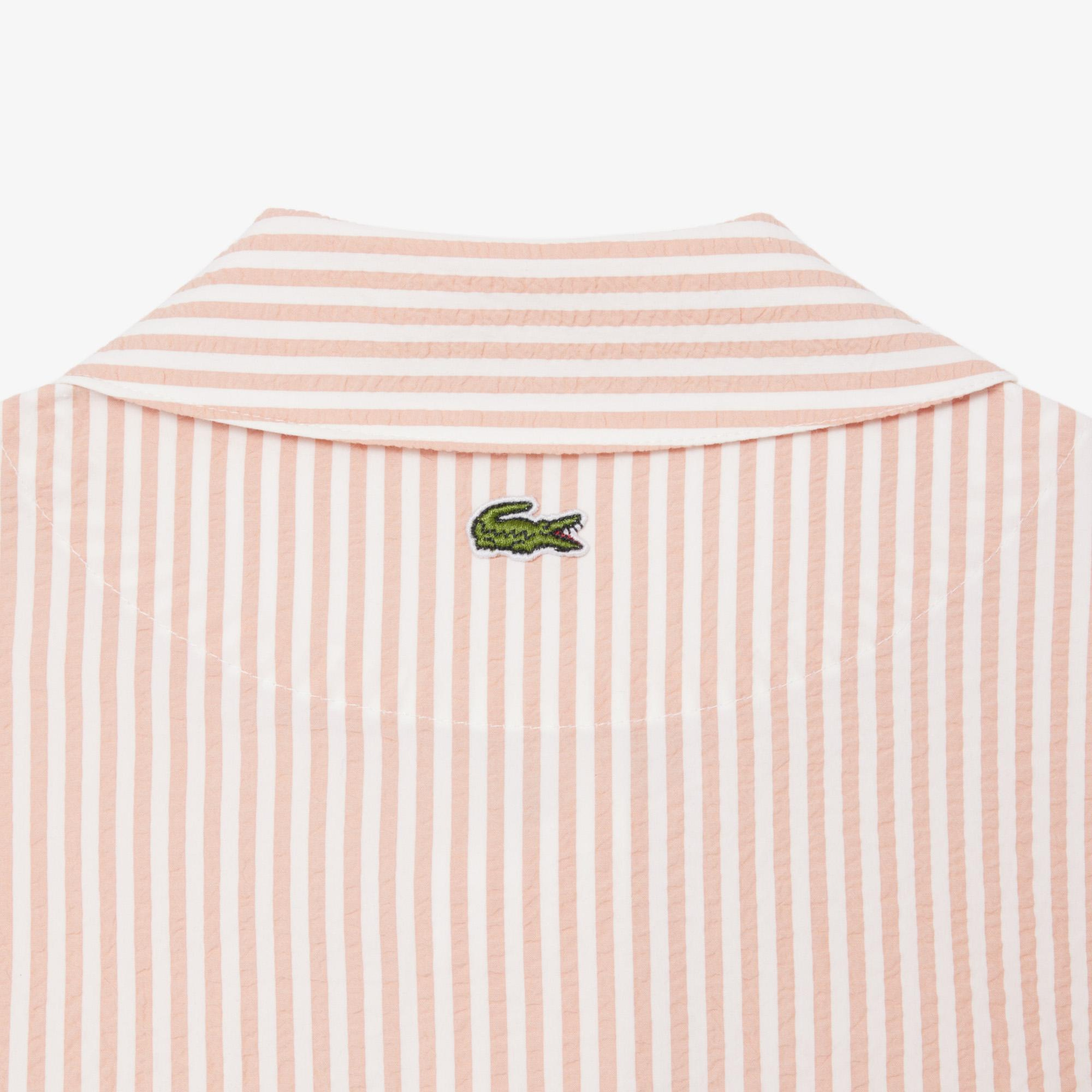 Kadın Relaxed Fit Çizgili Pembe Ceket