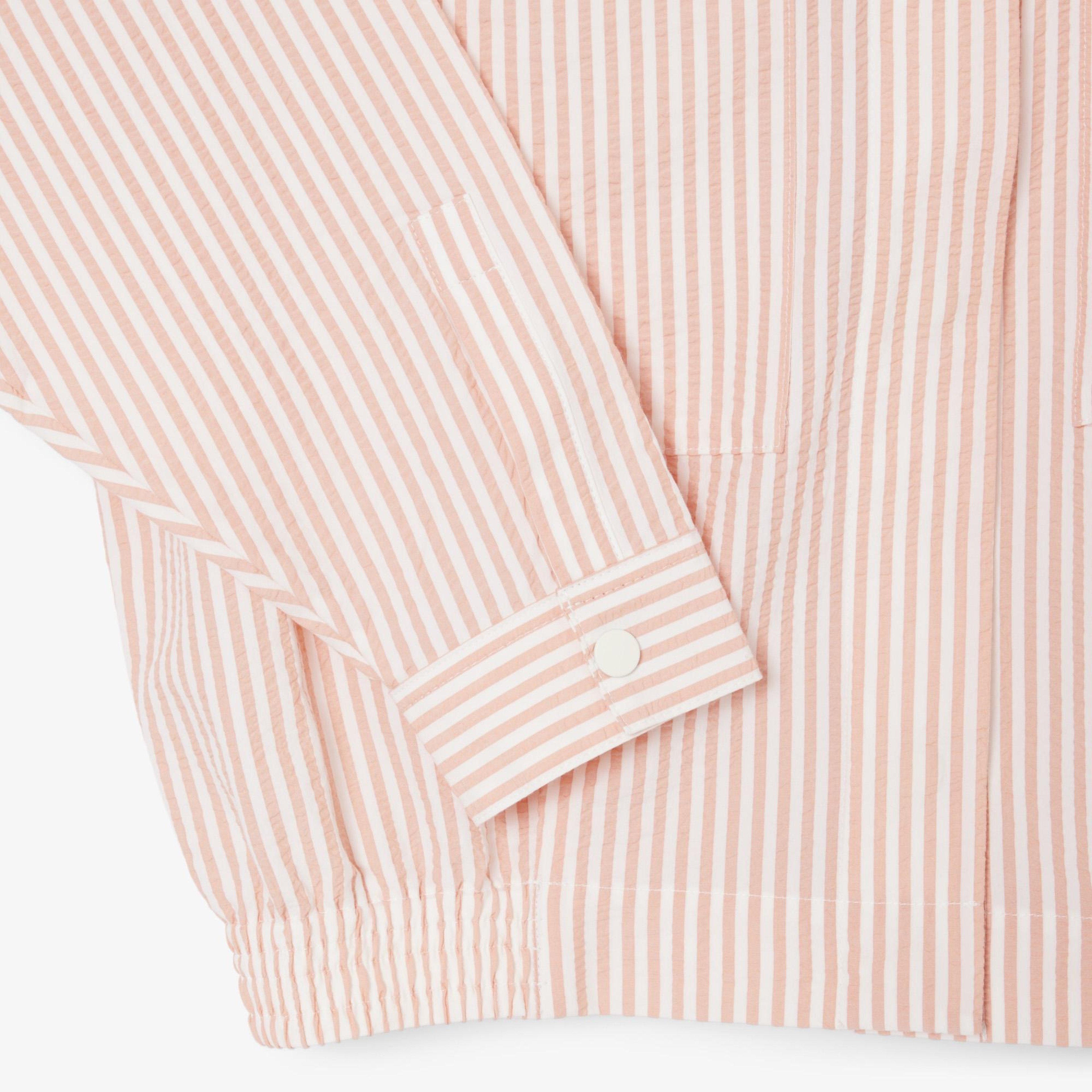 Kadın Relaxed Fit Çizgili Pembe Ceket