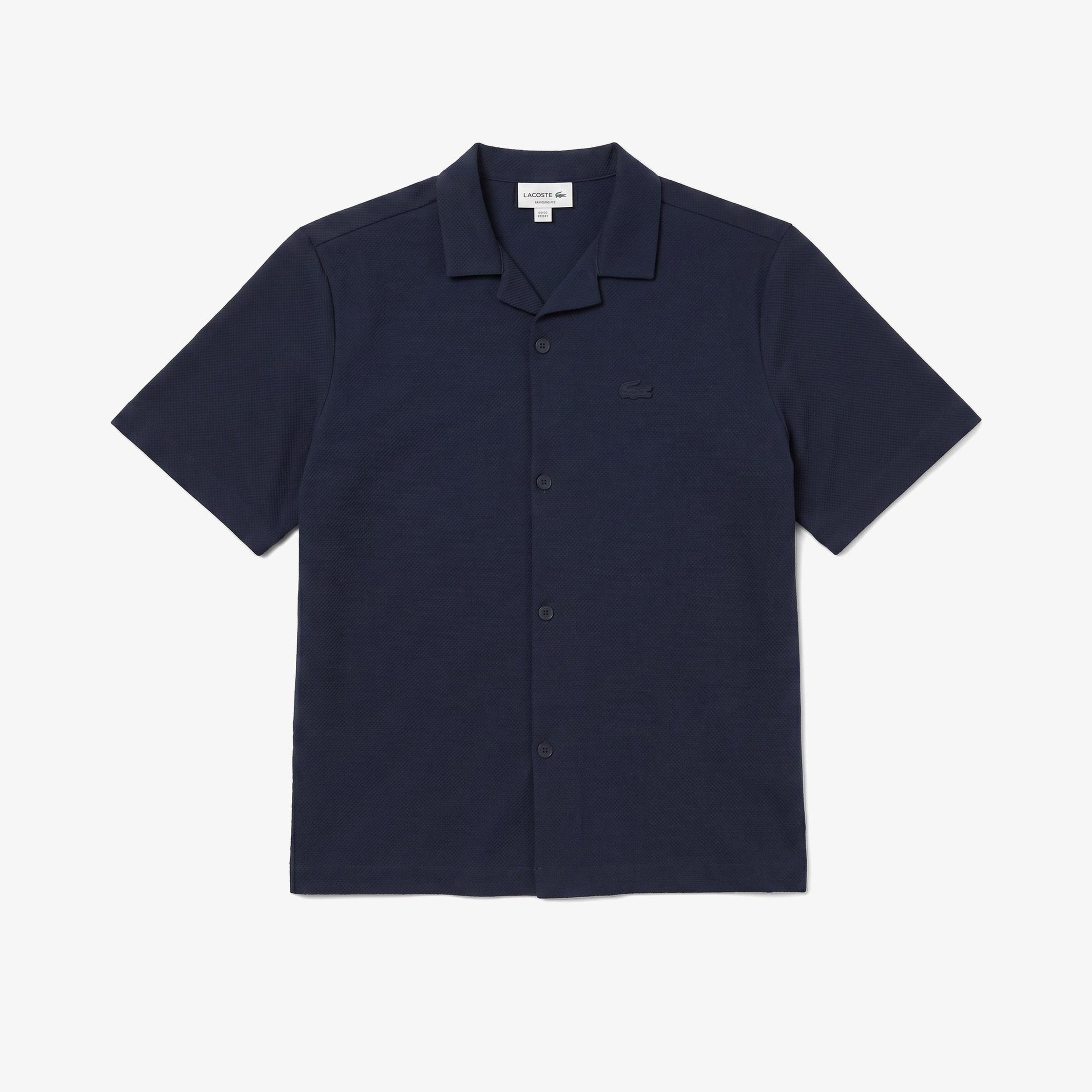 Erkek Relaxed Fit Kısa Kollu Lacivert Gömlek