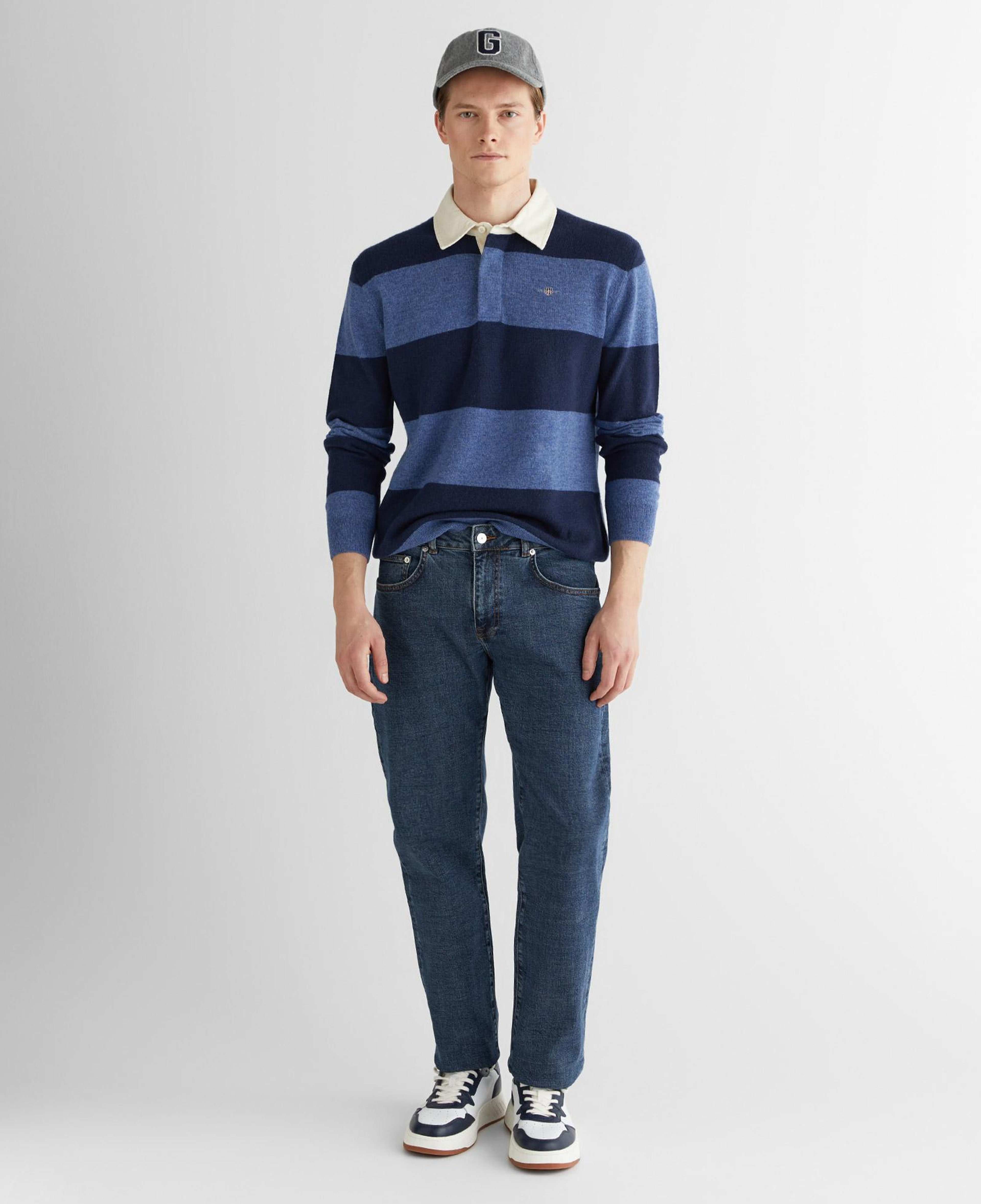 GANT Erkek Lacivert Regular Fit Polo Yaka Triko