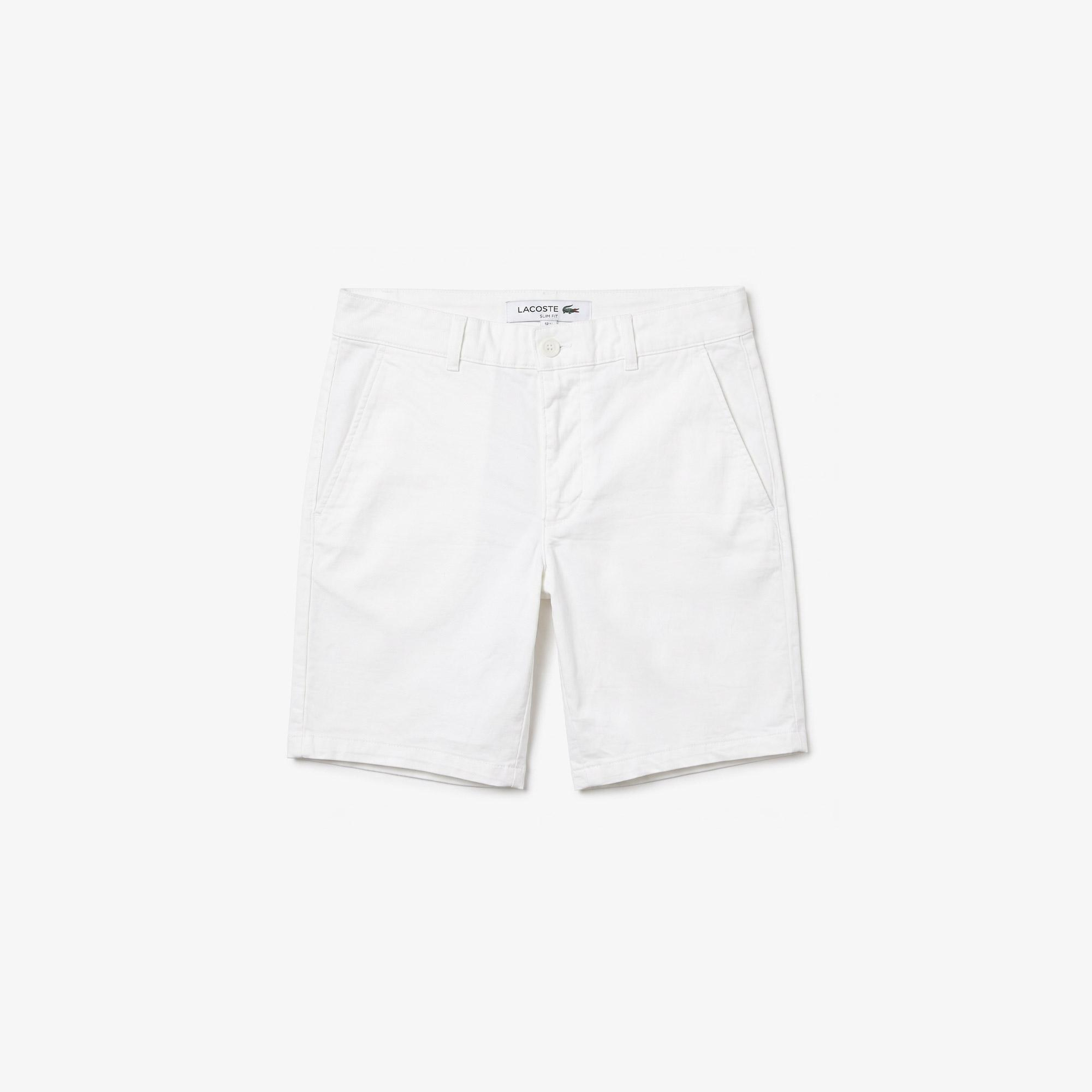 Erkek Slim Fit Beyaz Bermuda Şort