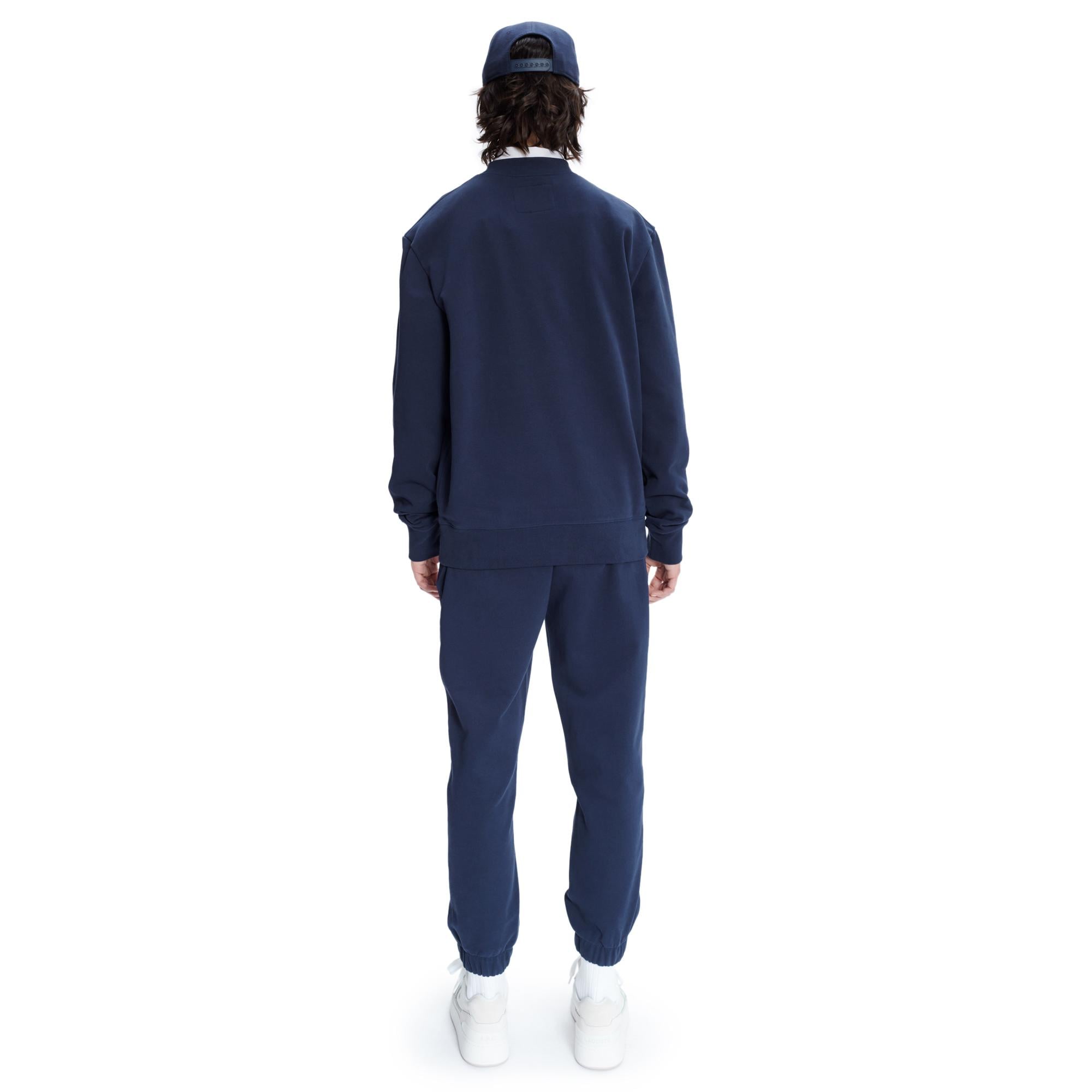 Lacoste X A.P.C Unisex Relaxed Fit Bisiklet Yaka Baskılı Lacivert Sweatshirt