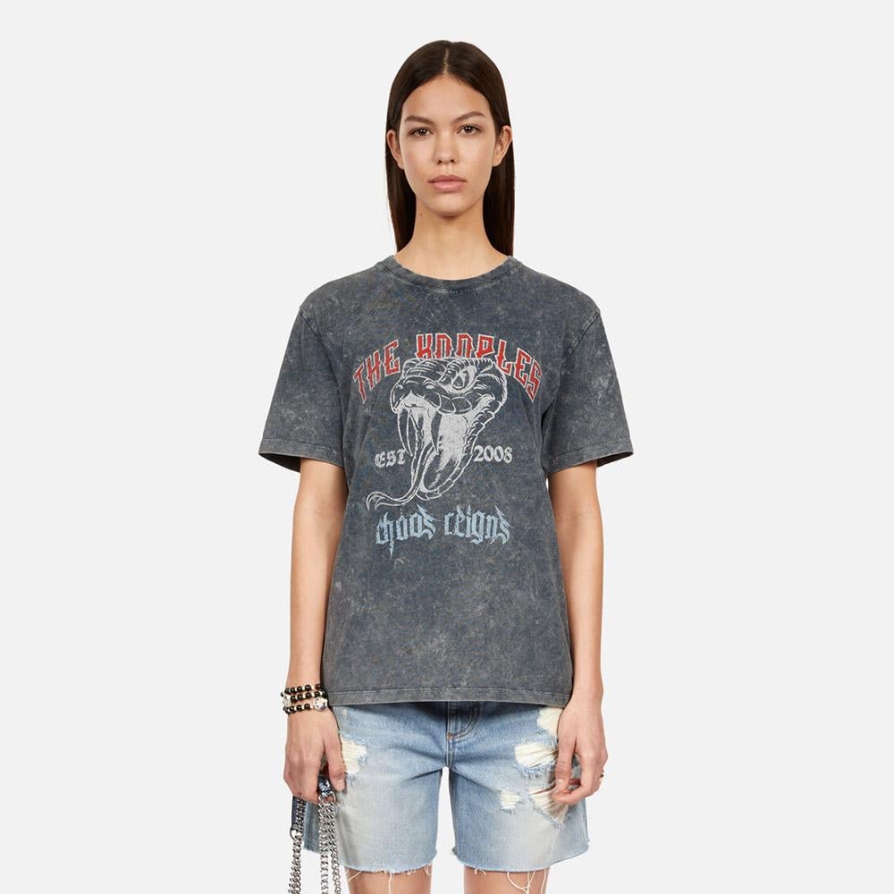 KADIN GRİ BASKILI T-SHIRT