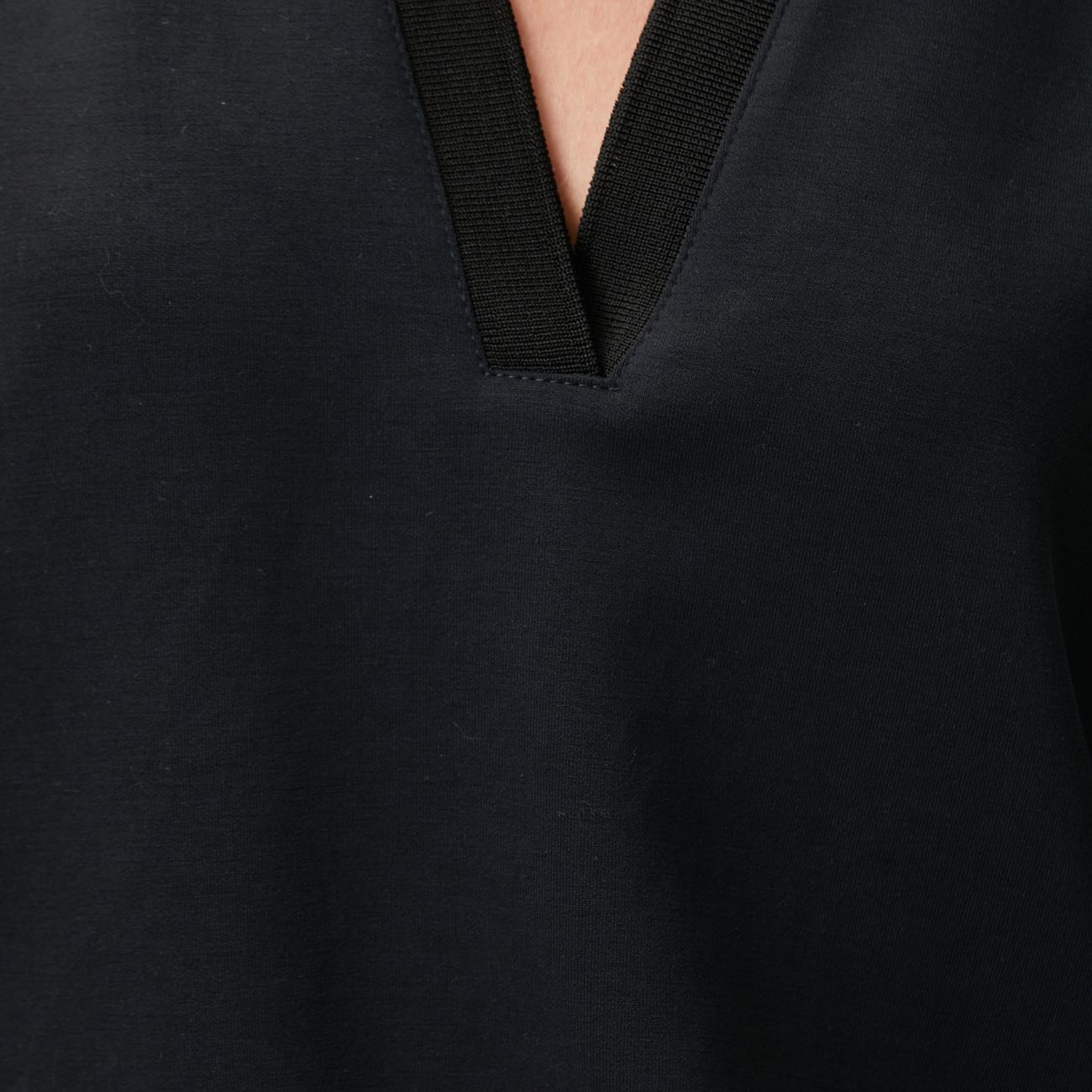 Network Kadın Siyah Modal Karışımlı Ribanalı Sweatshirt