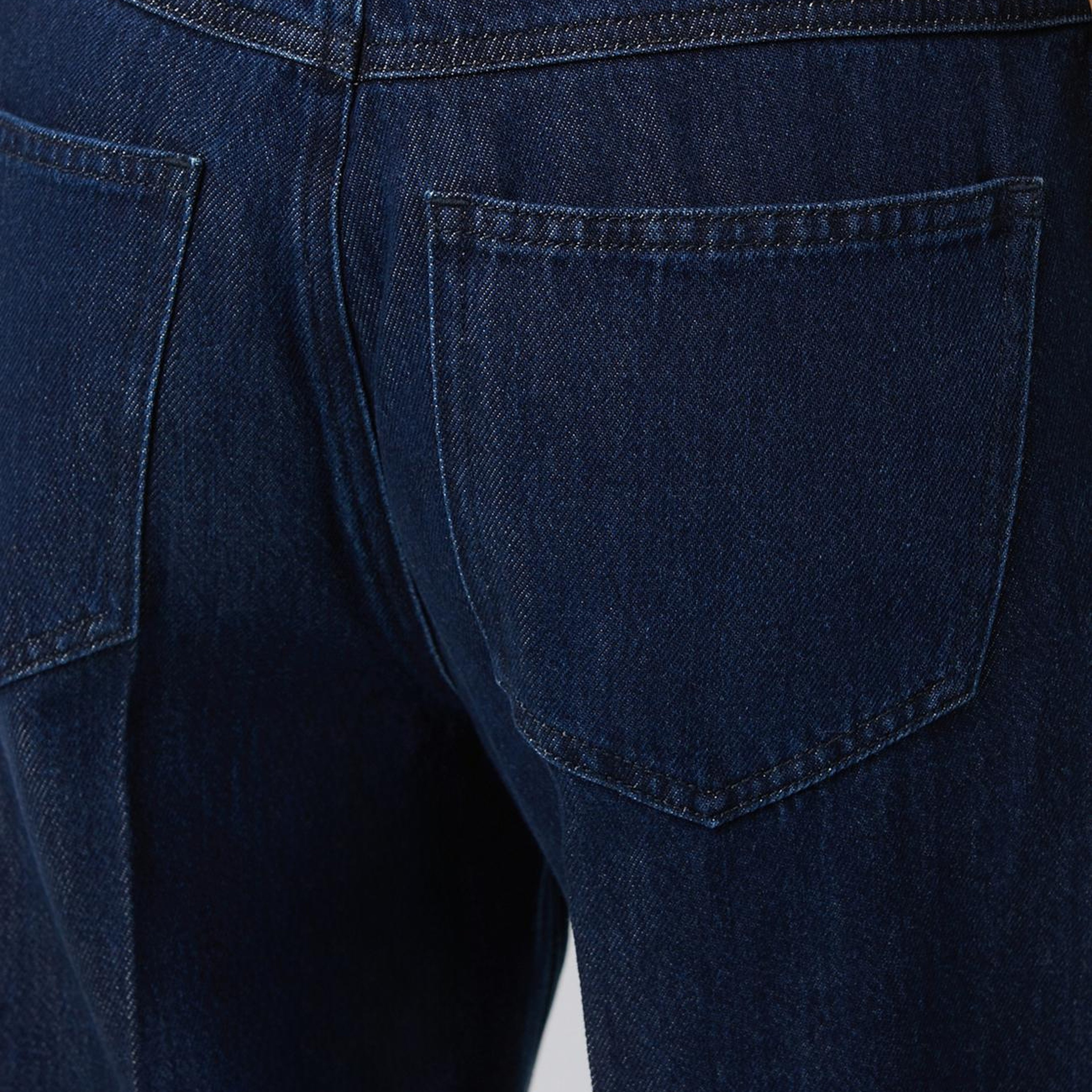 Network Kadın İndigo Mid Waist Wide Leg Ütü İzli Denim Pantolon