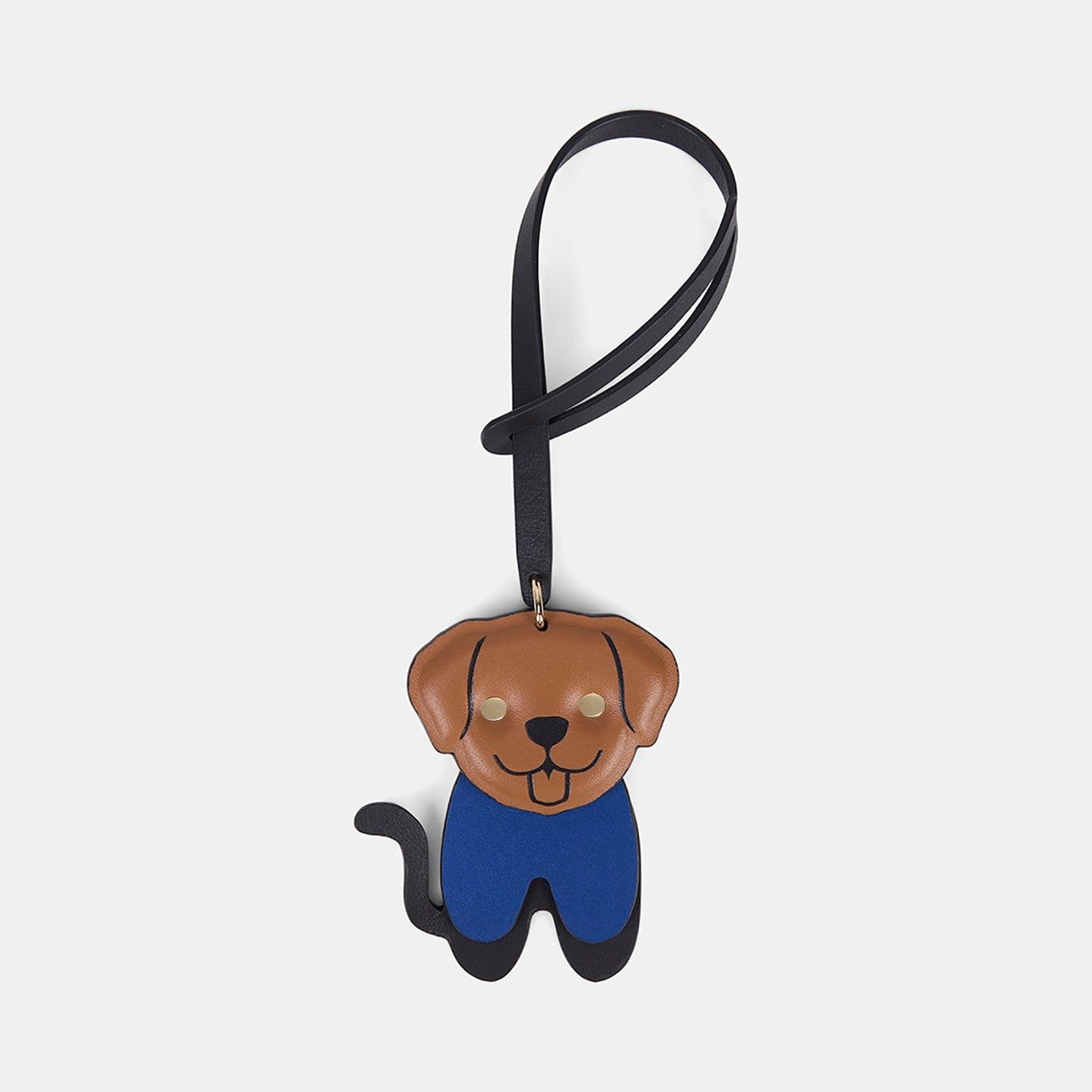 Taba Köpek Figürlü Deri Charm