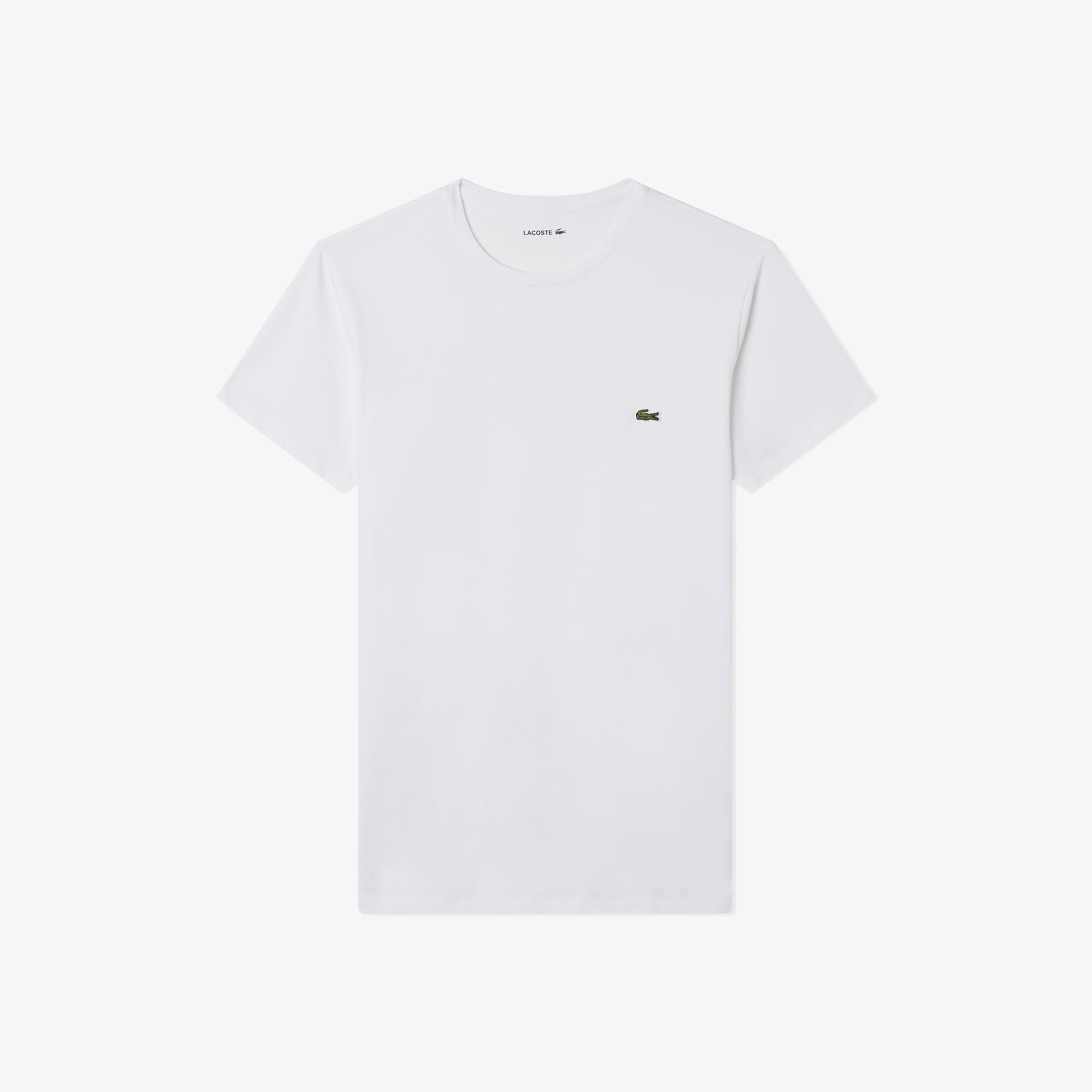 Lacoste Erkek Slim Fit Bisiklet Yaka Beyaz T-Shirt