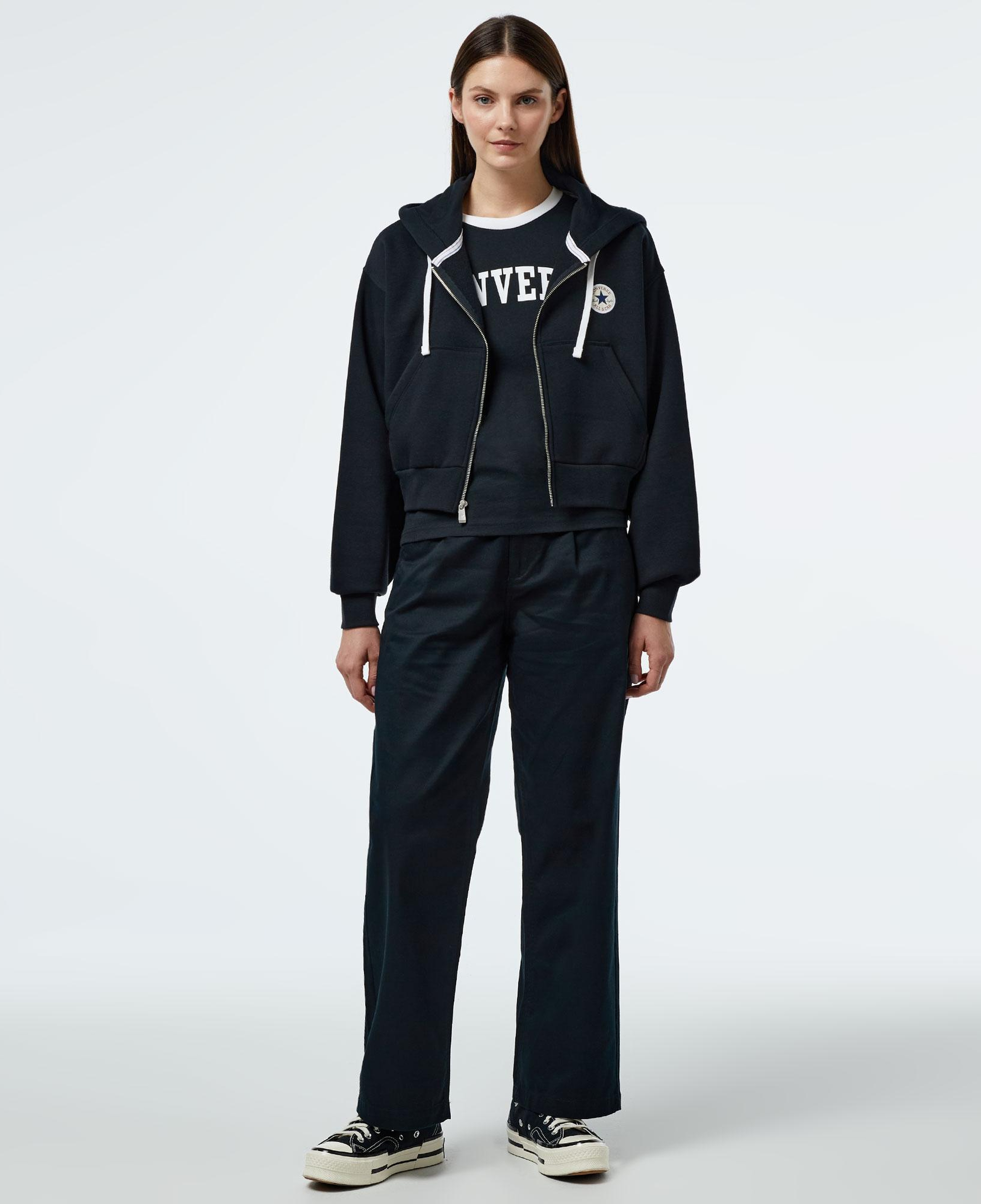 Converse Retro Full-Zip Kadın Siyah Eşofman Üstü