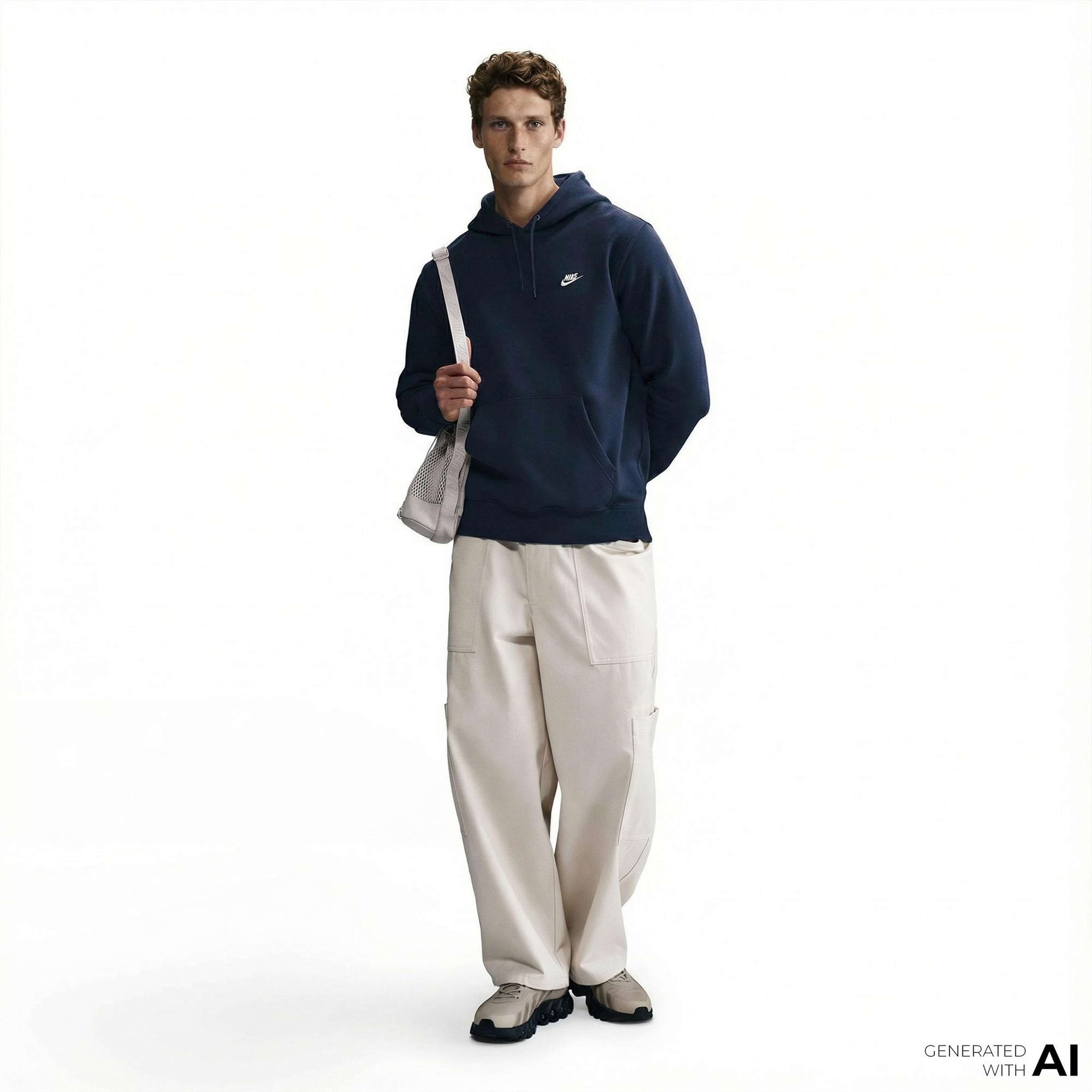 Nike Club Pullover Fleece Erkek Lacivert Hoodie