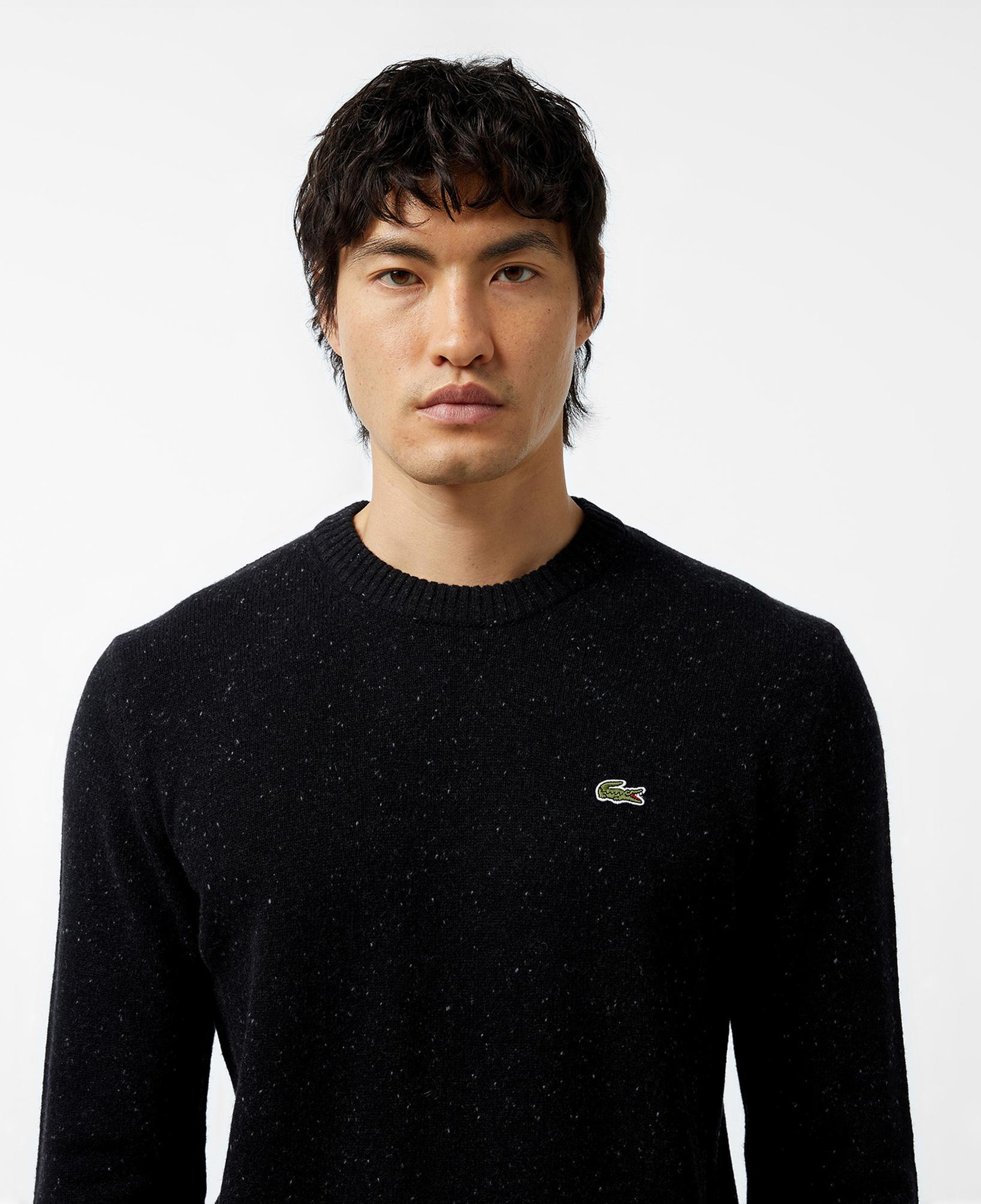 Lacoste Erkek Regular Fit Bisiklet Yaka Yün Siyah Triko