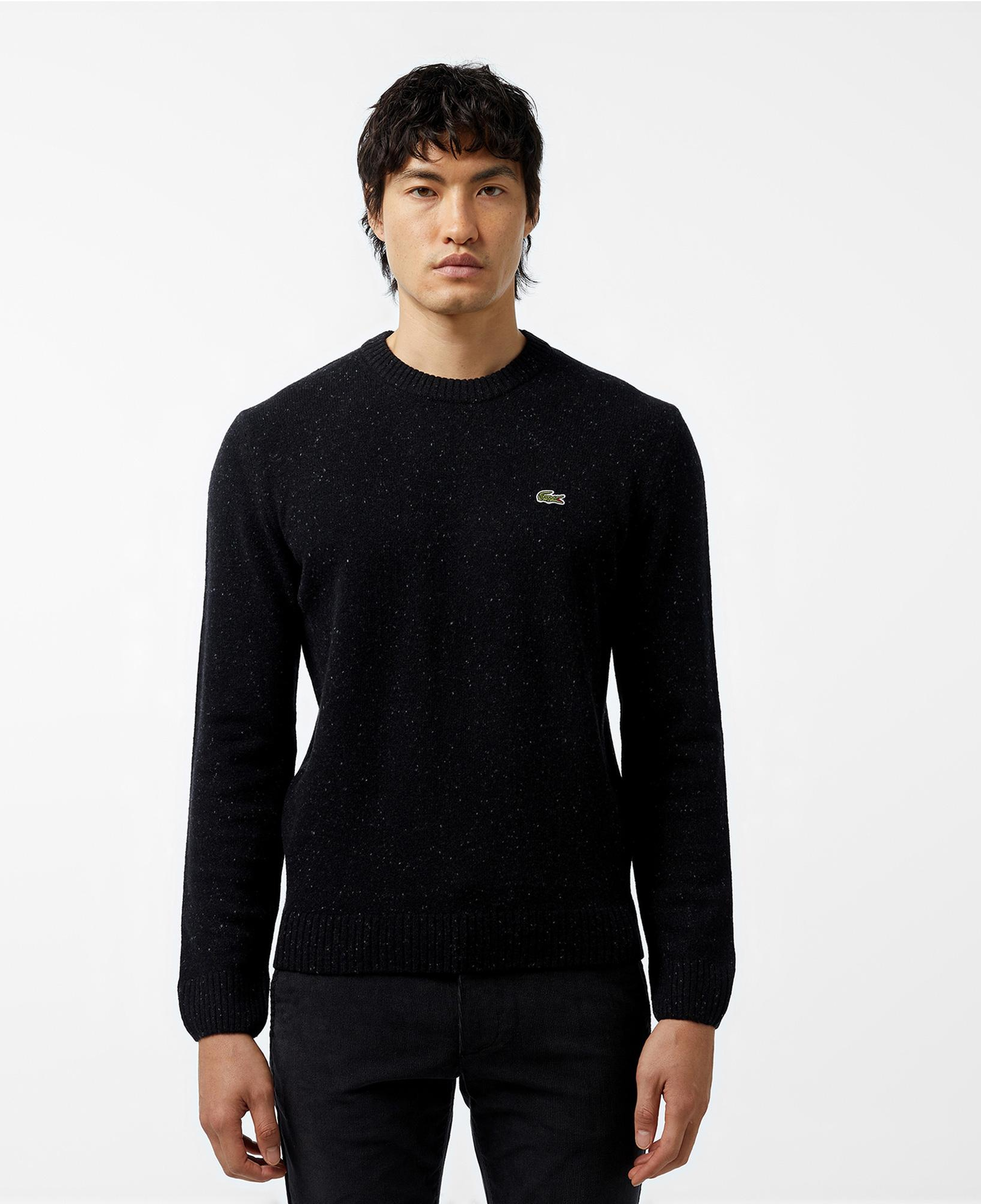 Lacoste Erkek Regular Fit Bisiklet Yaka Yün Siyah Triko