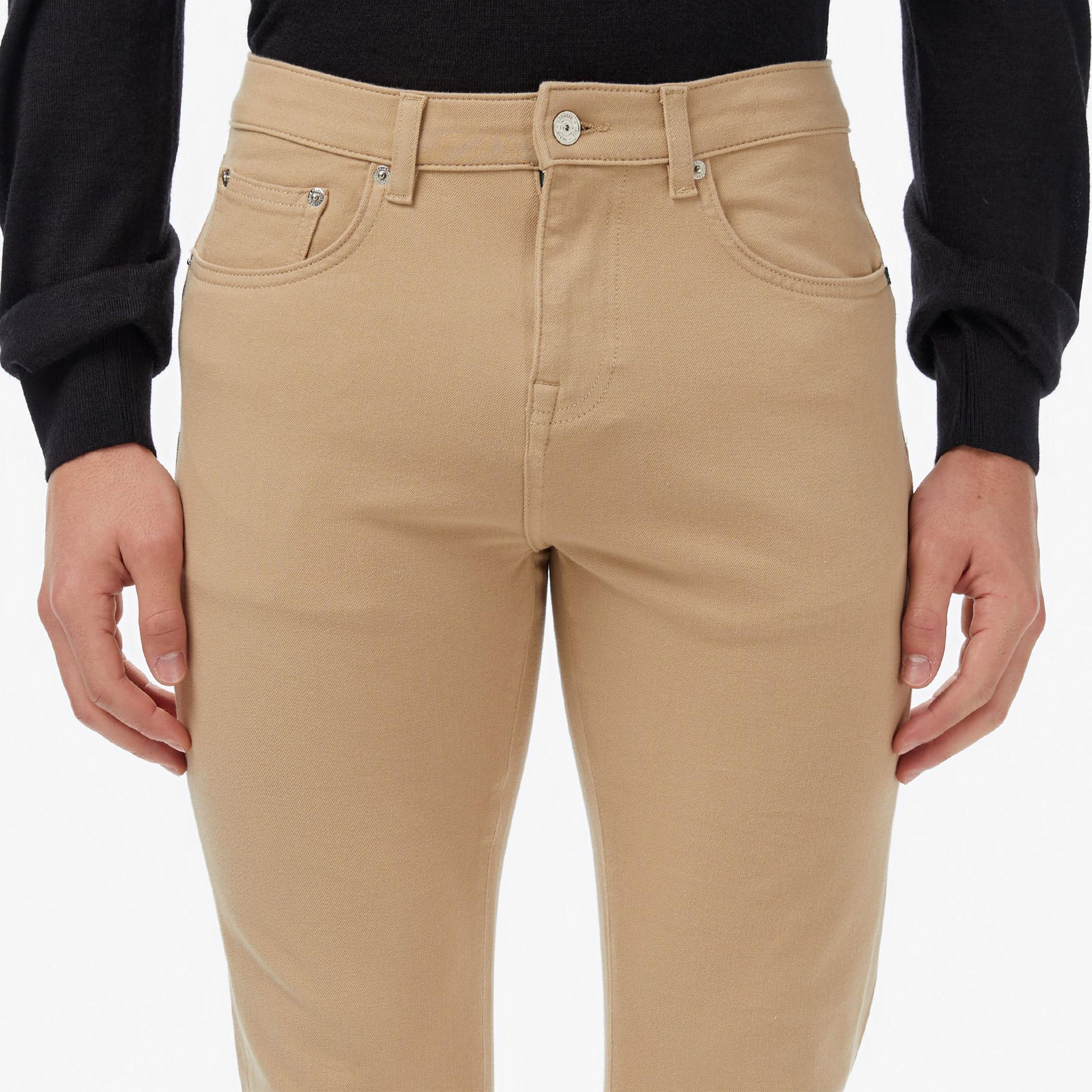 Erkek Slim Fit Bej Jean Pantolon