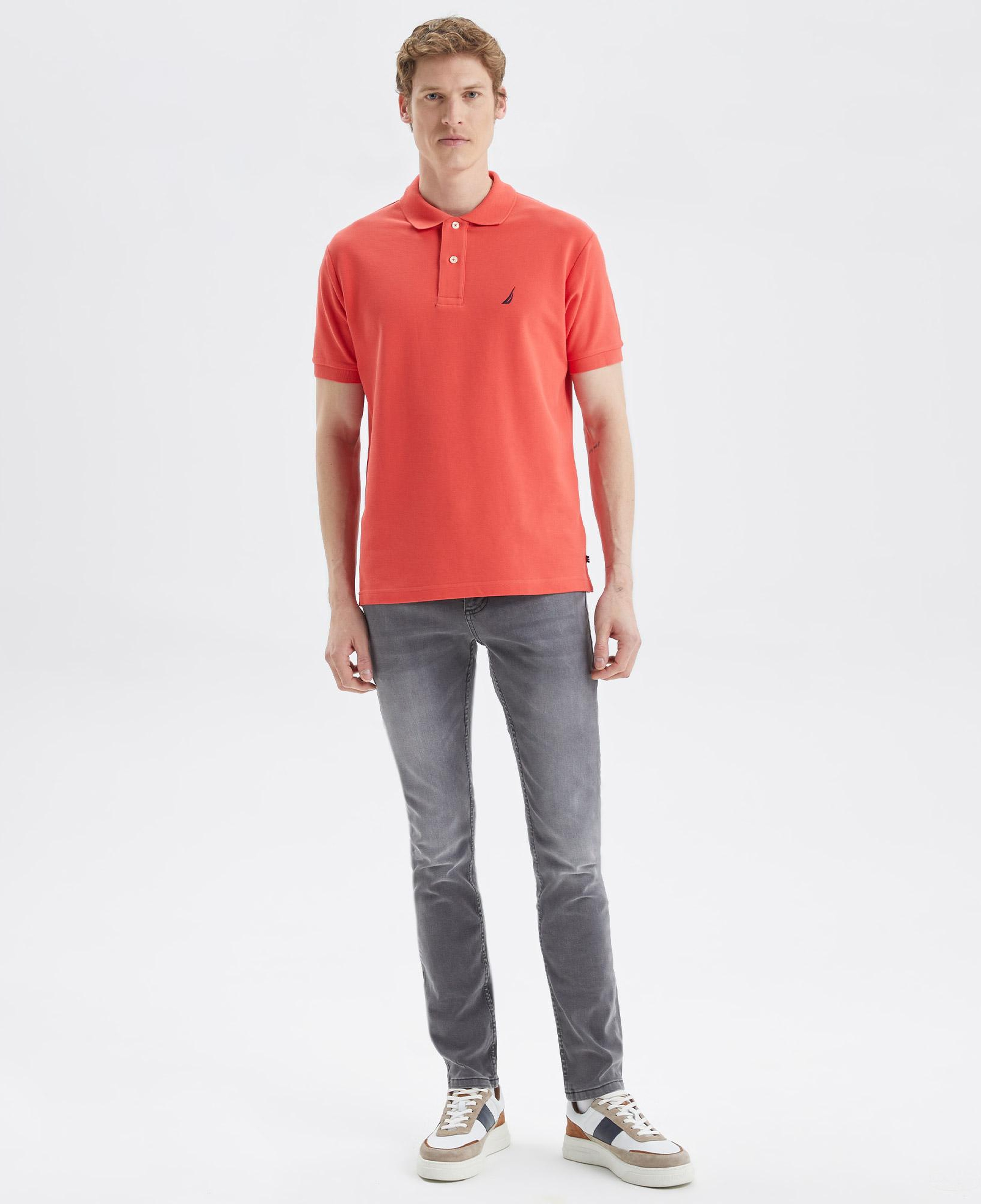 Nautica Erkek Turuncu Classic Fit Kısa Kollu Polo Yaka T-Shirt